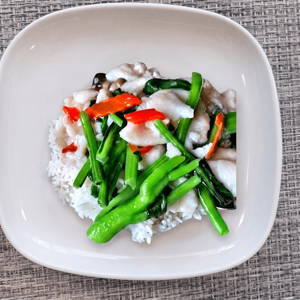 Fish Fillet with Vegetable on Rice / 時菜魚片飯