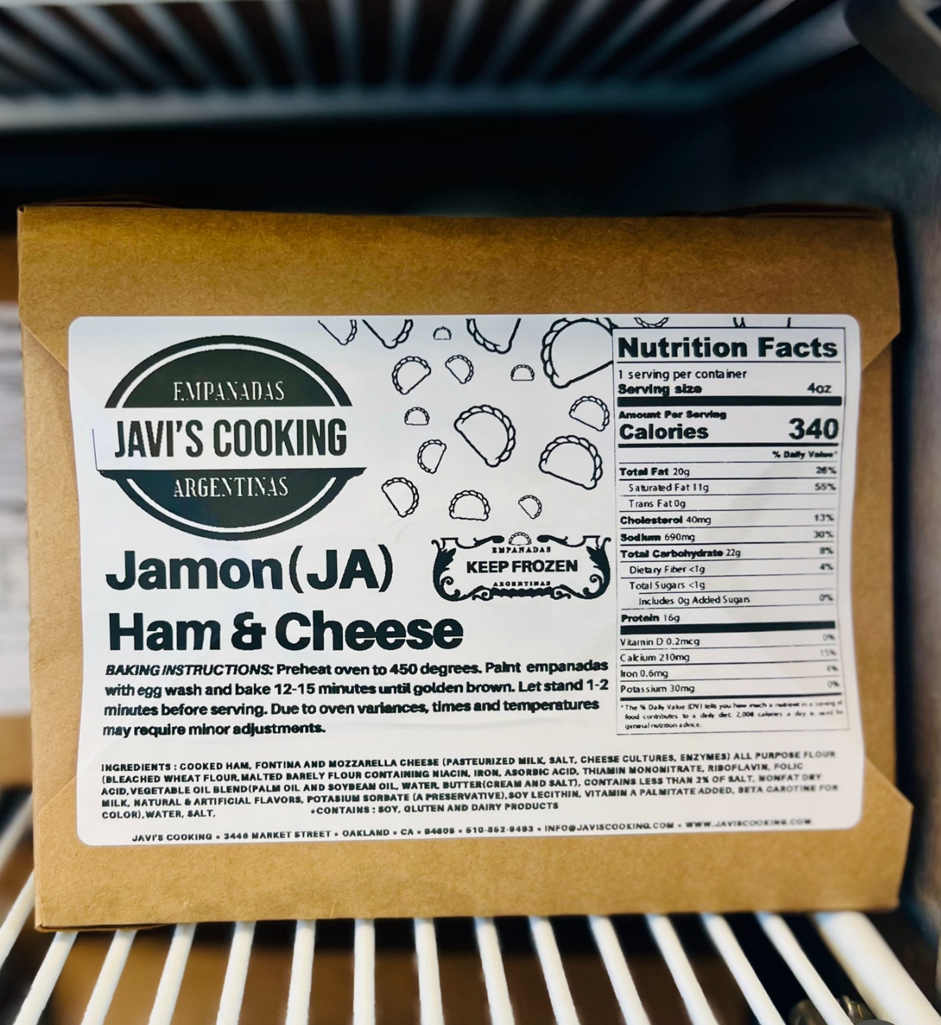 JAMON-JA (4pack) frozen empanadas
