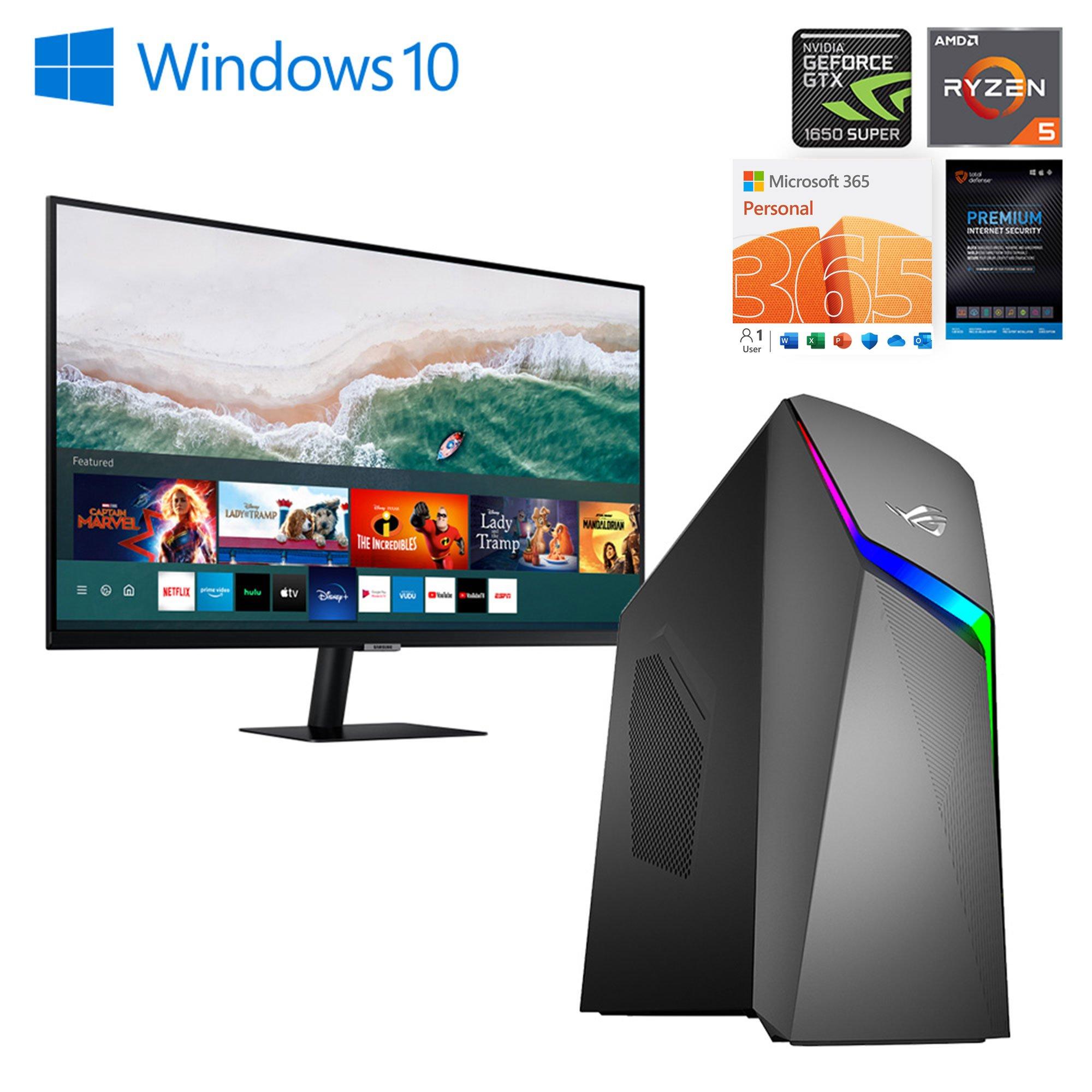 ASUS Gaming Desktop w/ AMD Ryzen™ 5 CPU, 32" Smart Monitor, Internet Security & Microsoft 365