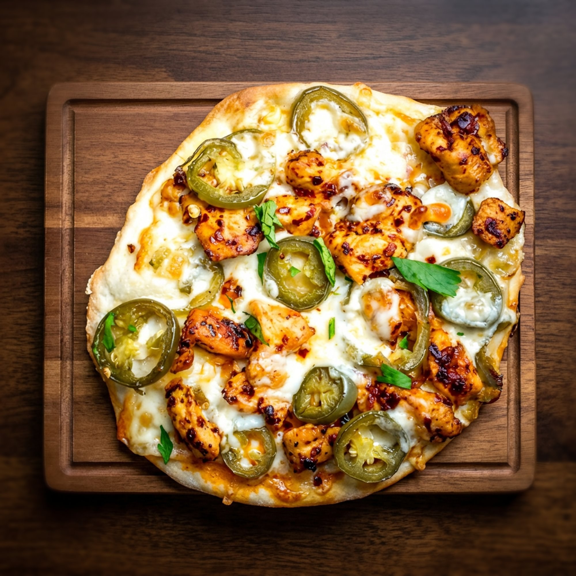 Spicy Chicken and Pickled Jalapeño Flatbread