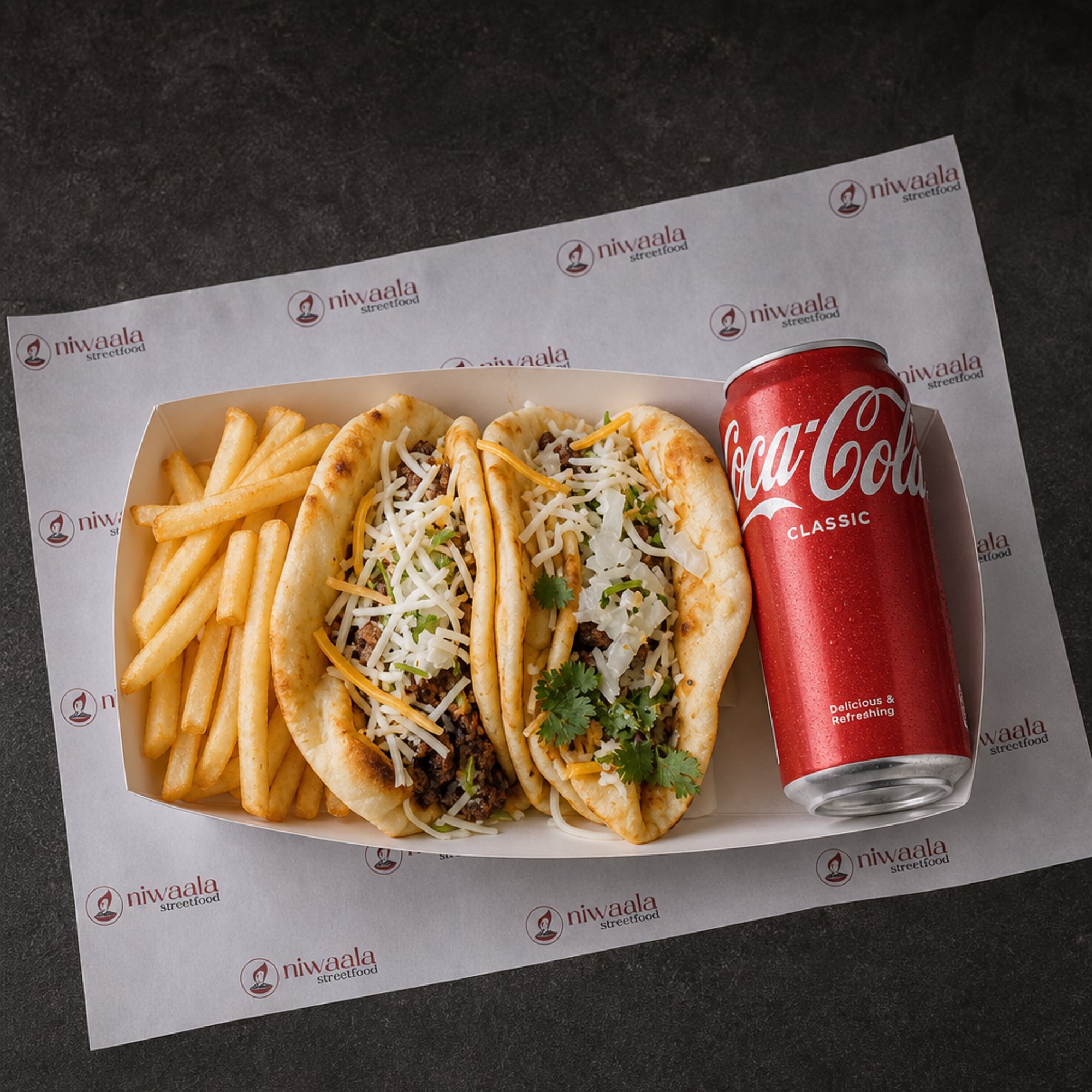 Naan Tacos Spicy Braised Beef Combo
