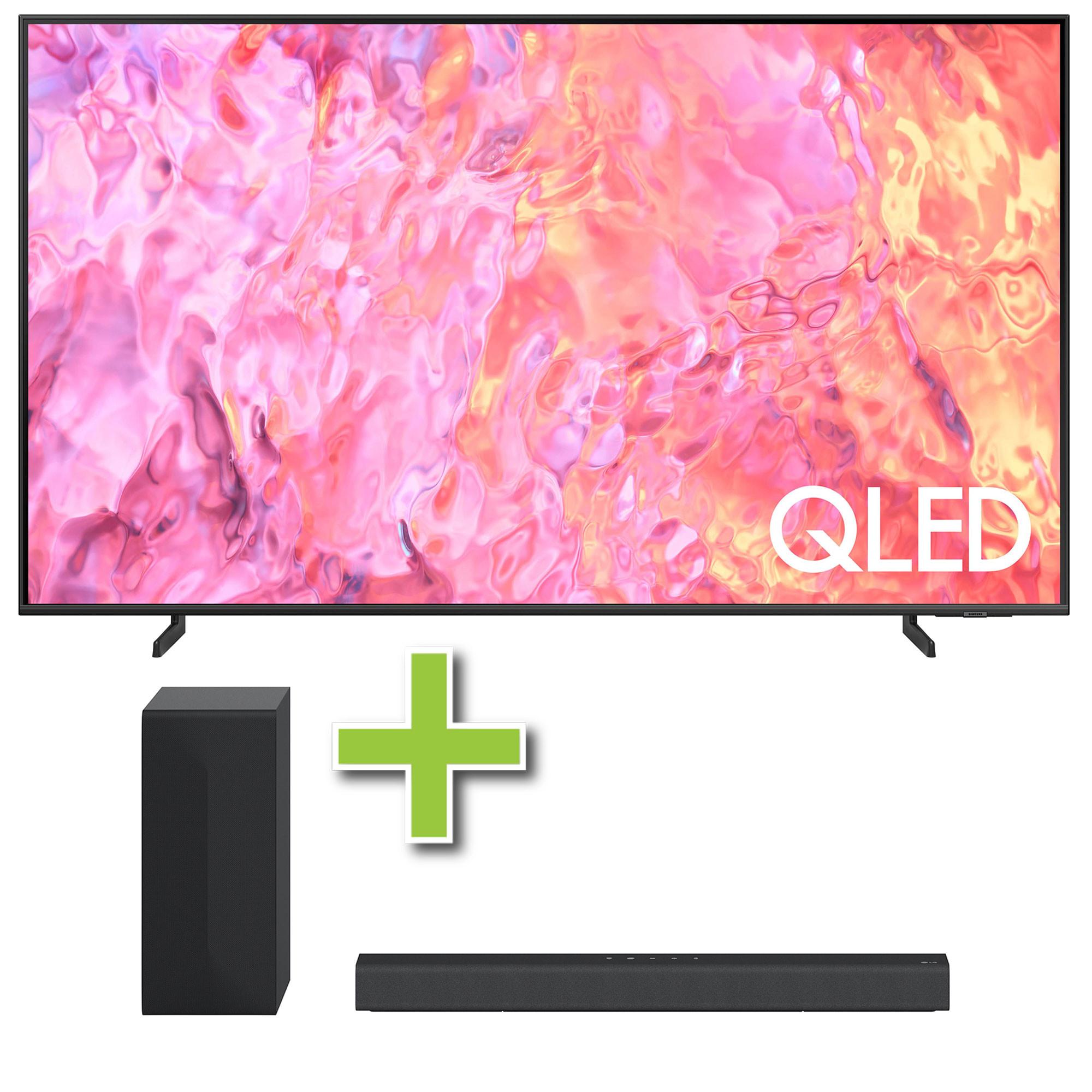 55" Samsung QLED 4K UHD Smart TV w/ LG 2.1 Channel 300-Watt Sound Bar & Wireless Subwoofer