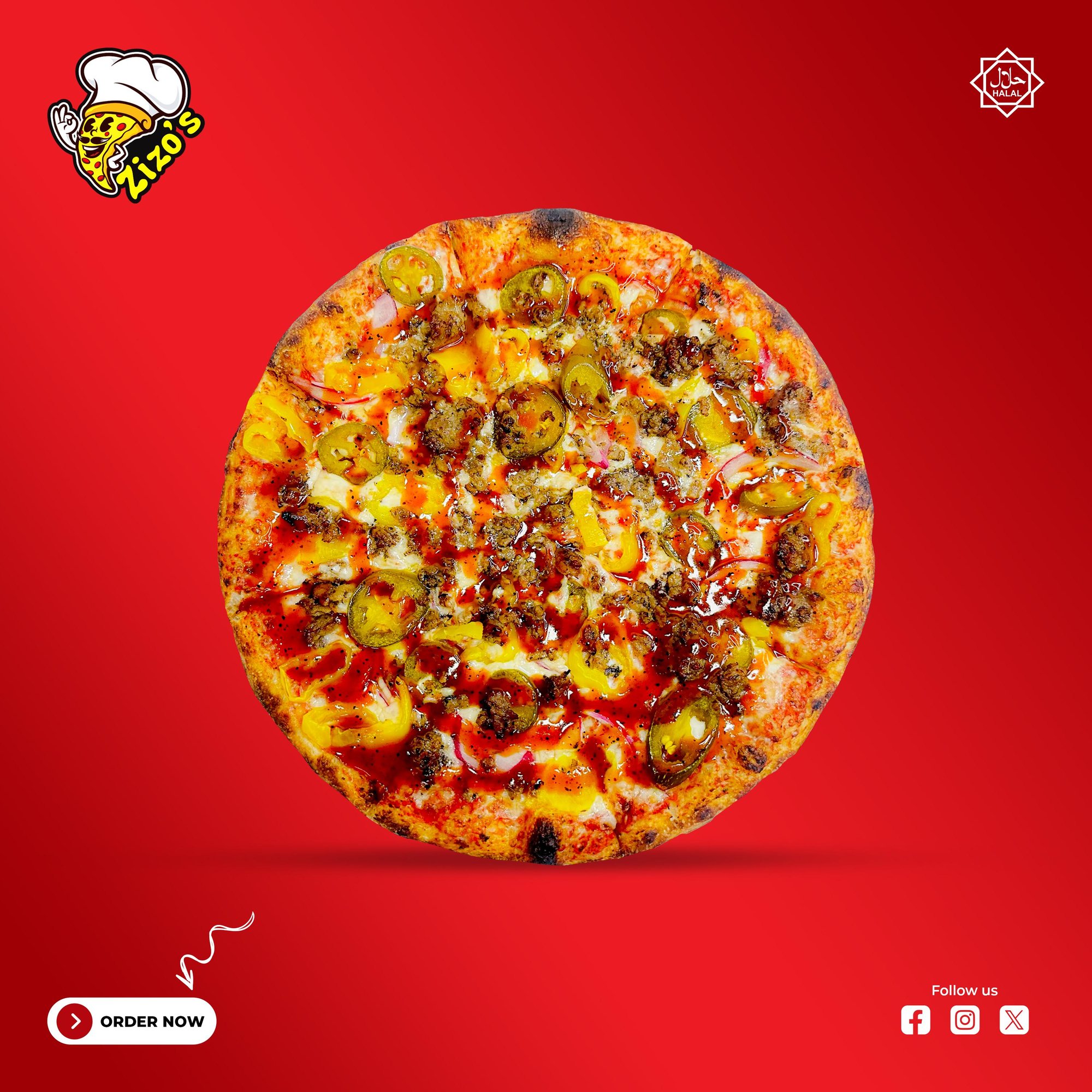 Hot Steak Pizza