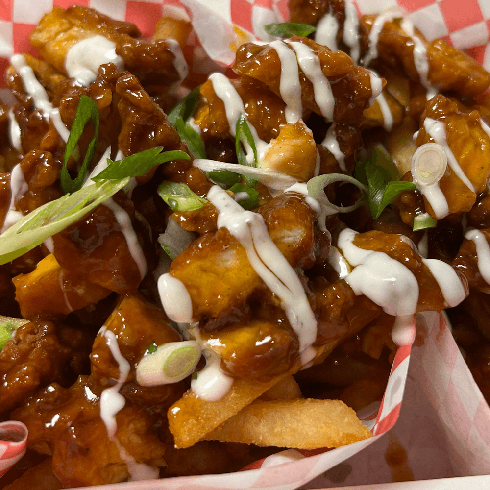 Crispy Chicken Over Fries