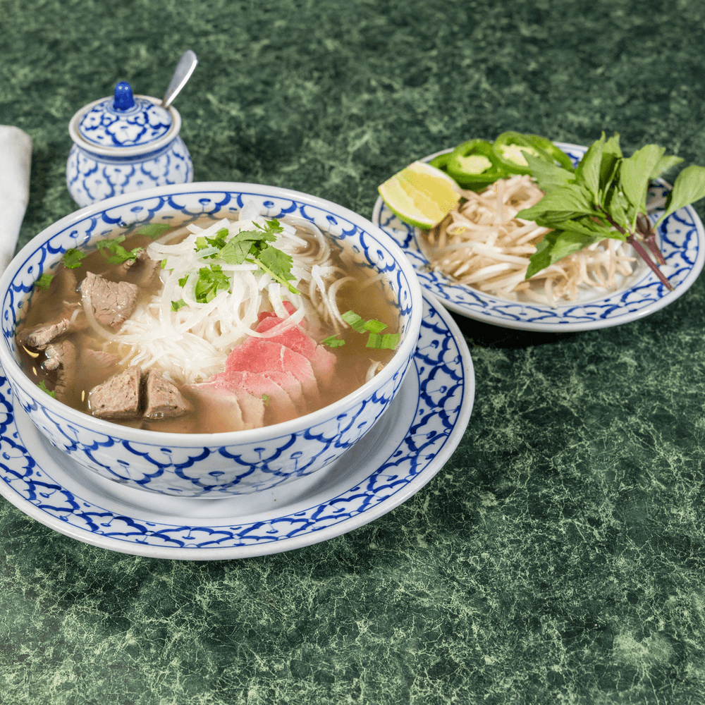 4. Sliced Eye of Round Steak and Meatballs Noodle Soup