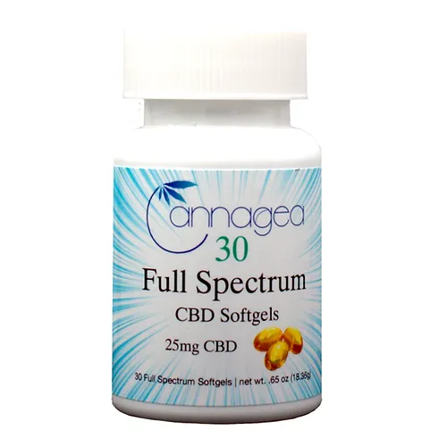 Cannagea Full Spectrum CBD Softgels 25mg - 30/60/90 Count