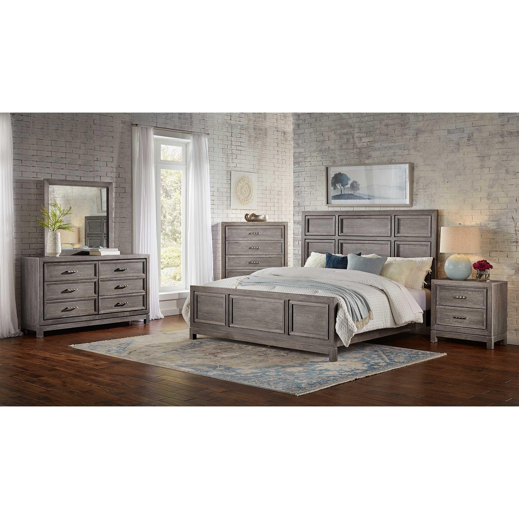 Queen Linton Bed w/Dresser, Mirror