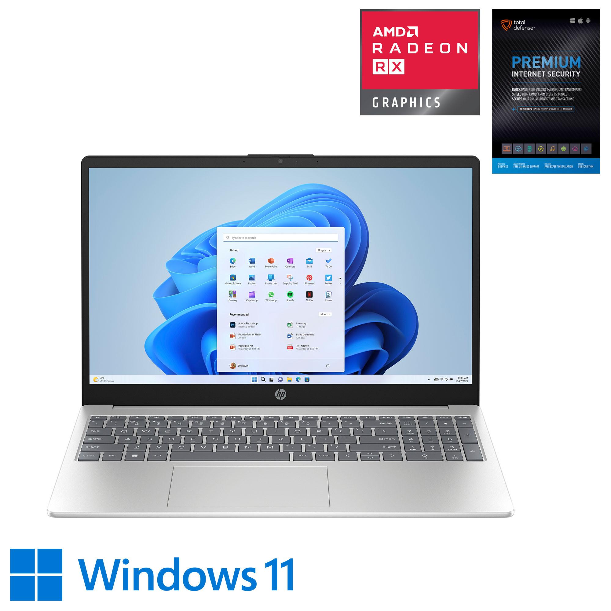 HP 15" Touch Laptop w/ Total Defense Internet Security