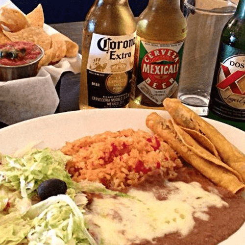A. Green Enchilada with Two Rolled Tacos