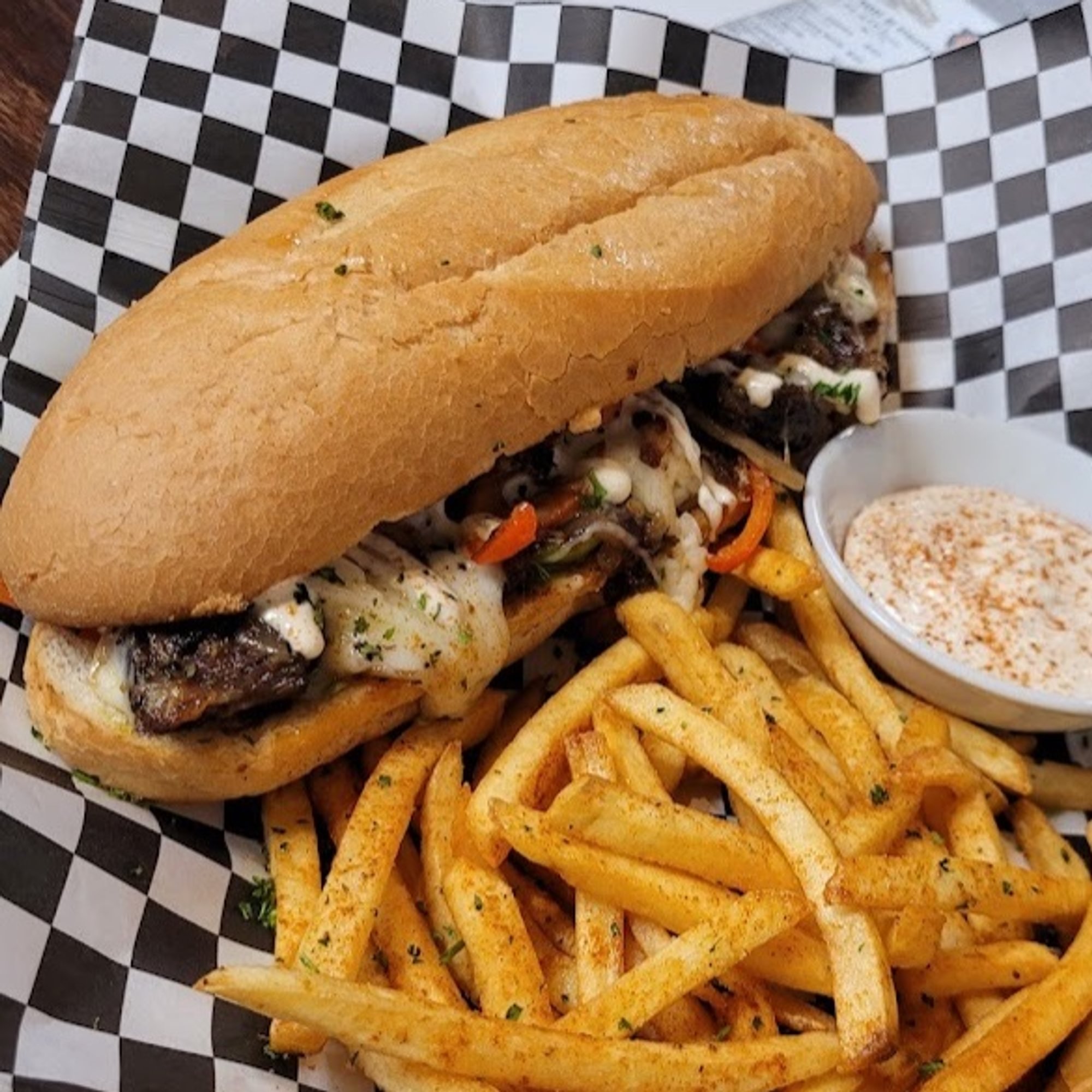 oxtail Philly cheesesteak