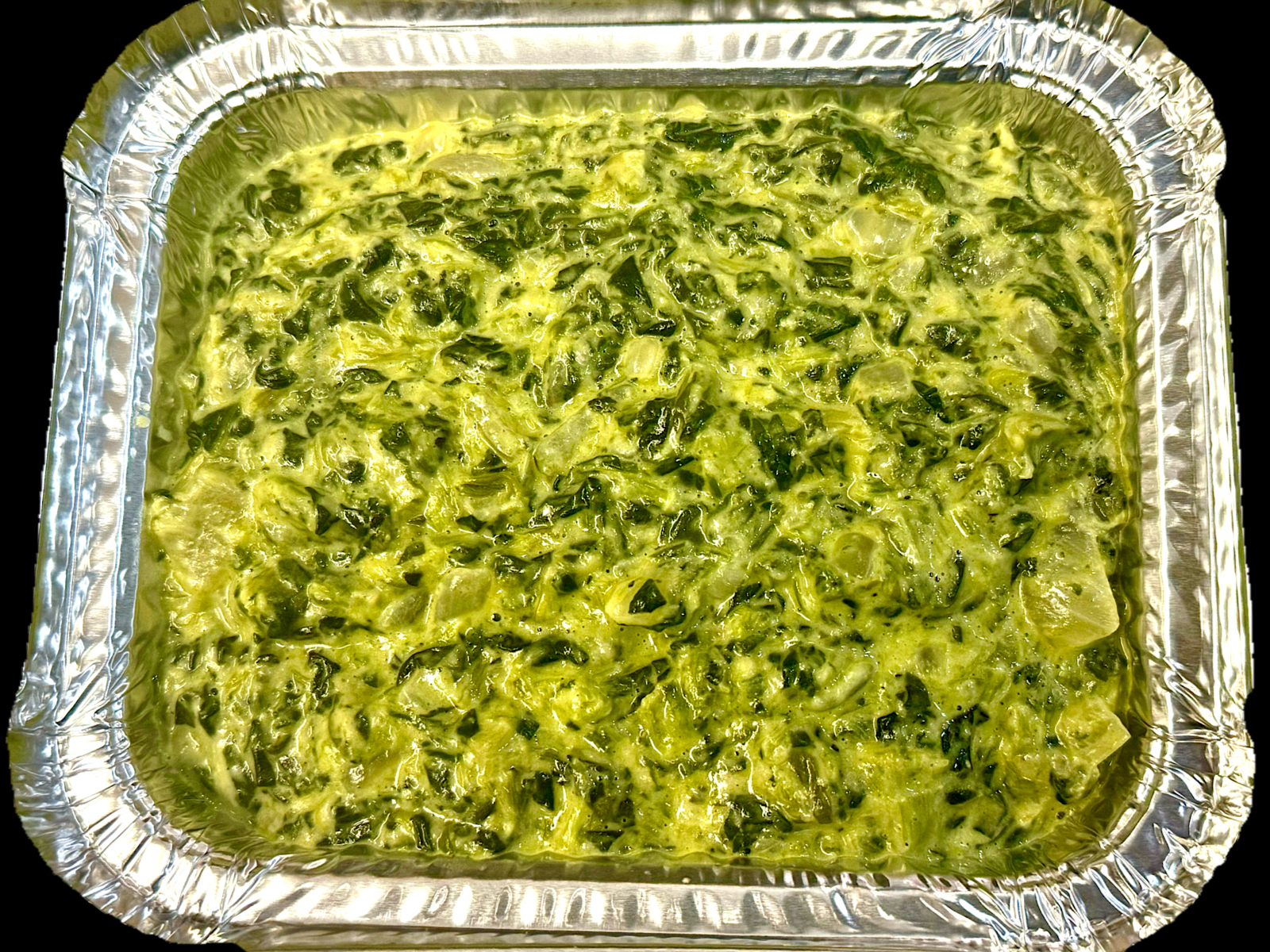 Large Full Tray Homemade Creamed Spinach