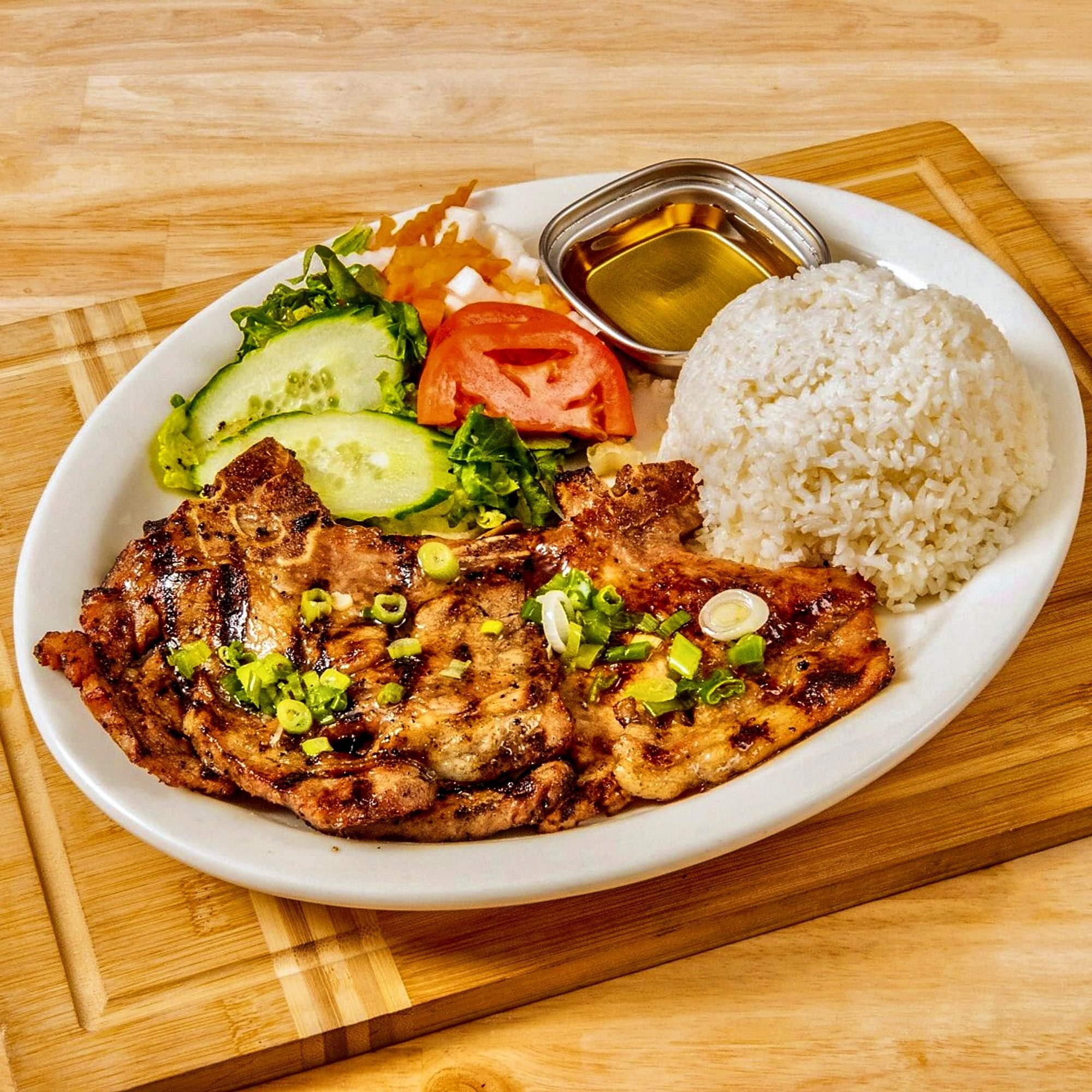 Grilled Pork Chop With Rice