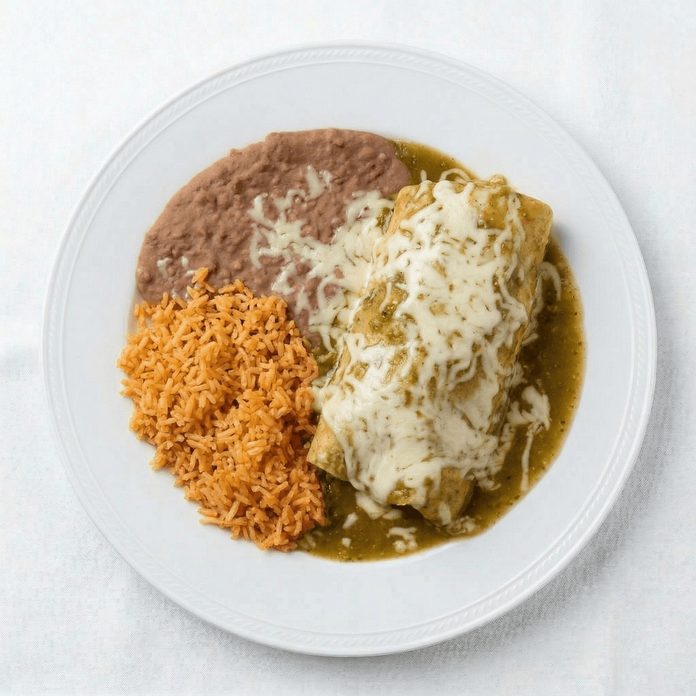 #10 Chile Verde Burrito Mojado