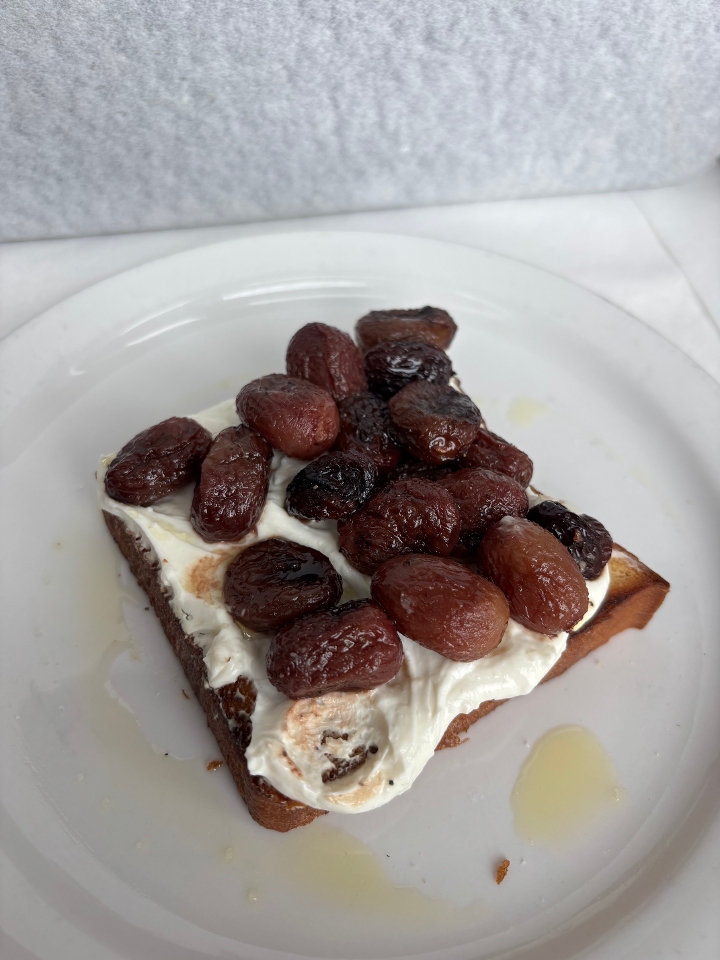 Roasted Grapes & Ricotta Challah Toast