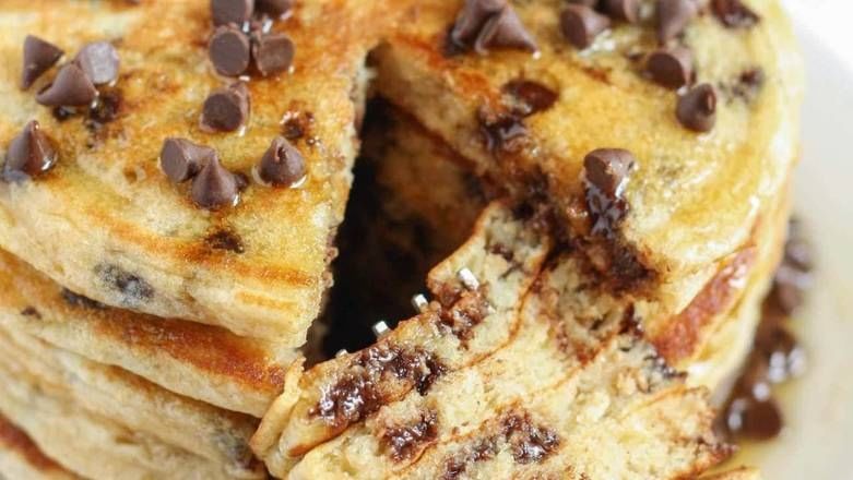 Chocolate Chip Pancakes, One Egg, One Meat