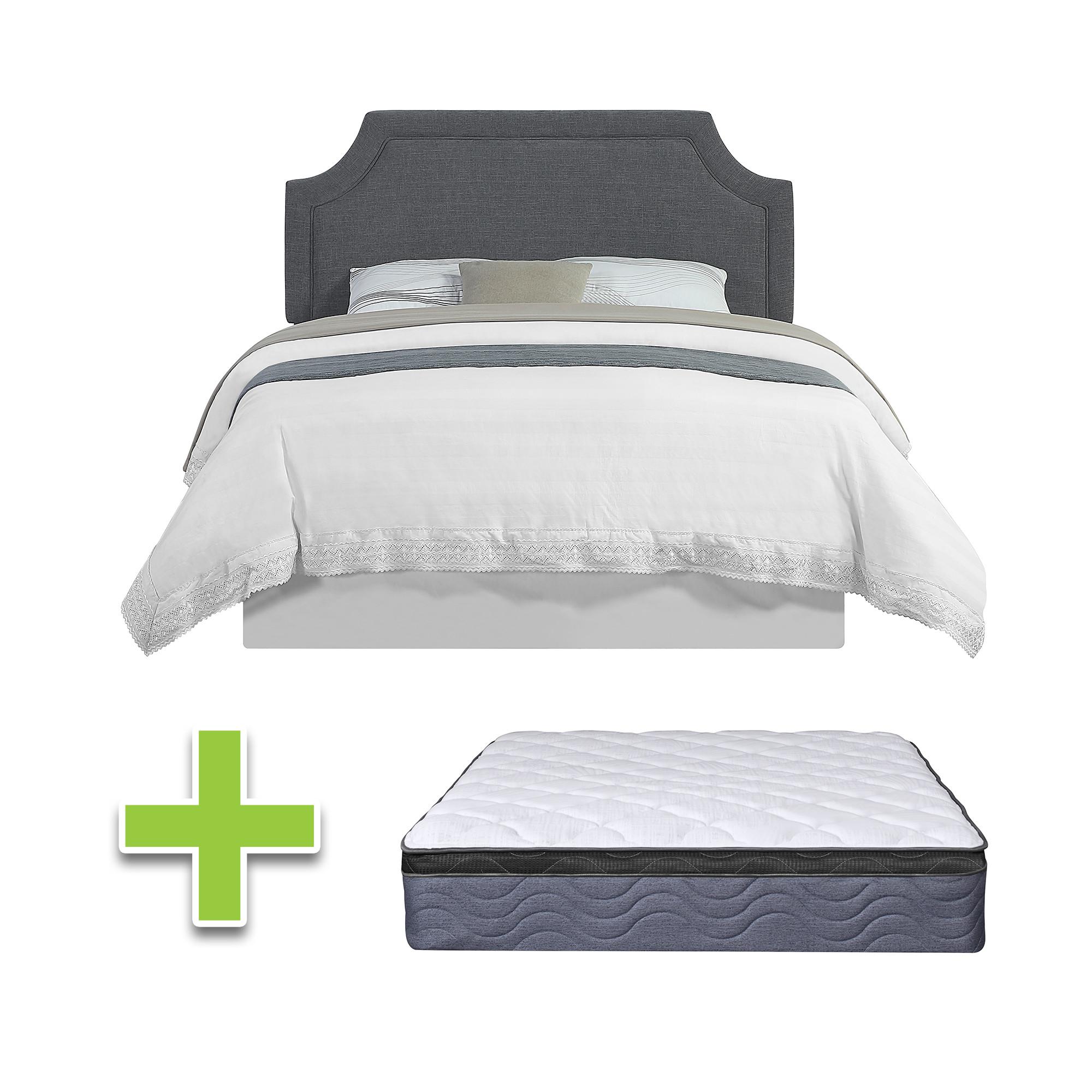 Queen Elena Bed w/12" Medium Mattress & 9" Foundation
