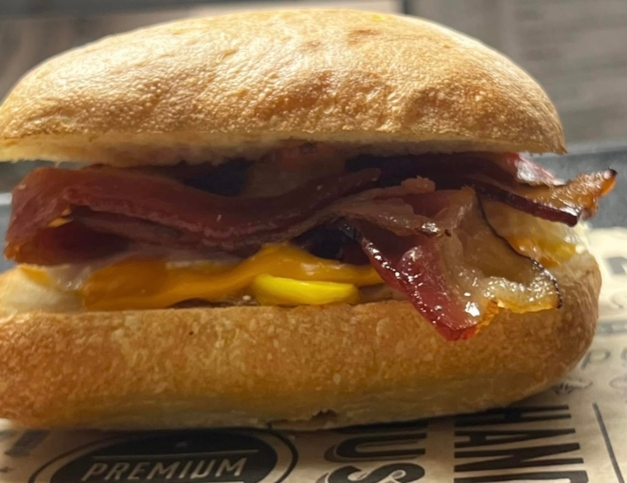 CIABATTA SQUARE EGG, CHEESE, MEAT