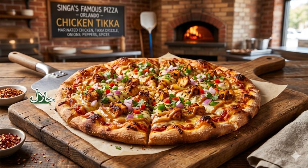 Signature Halal Chicken Tikka Pizza