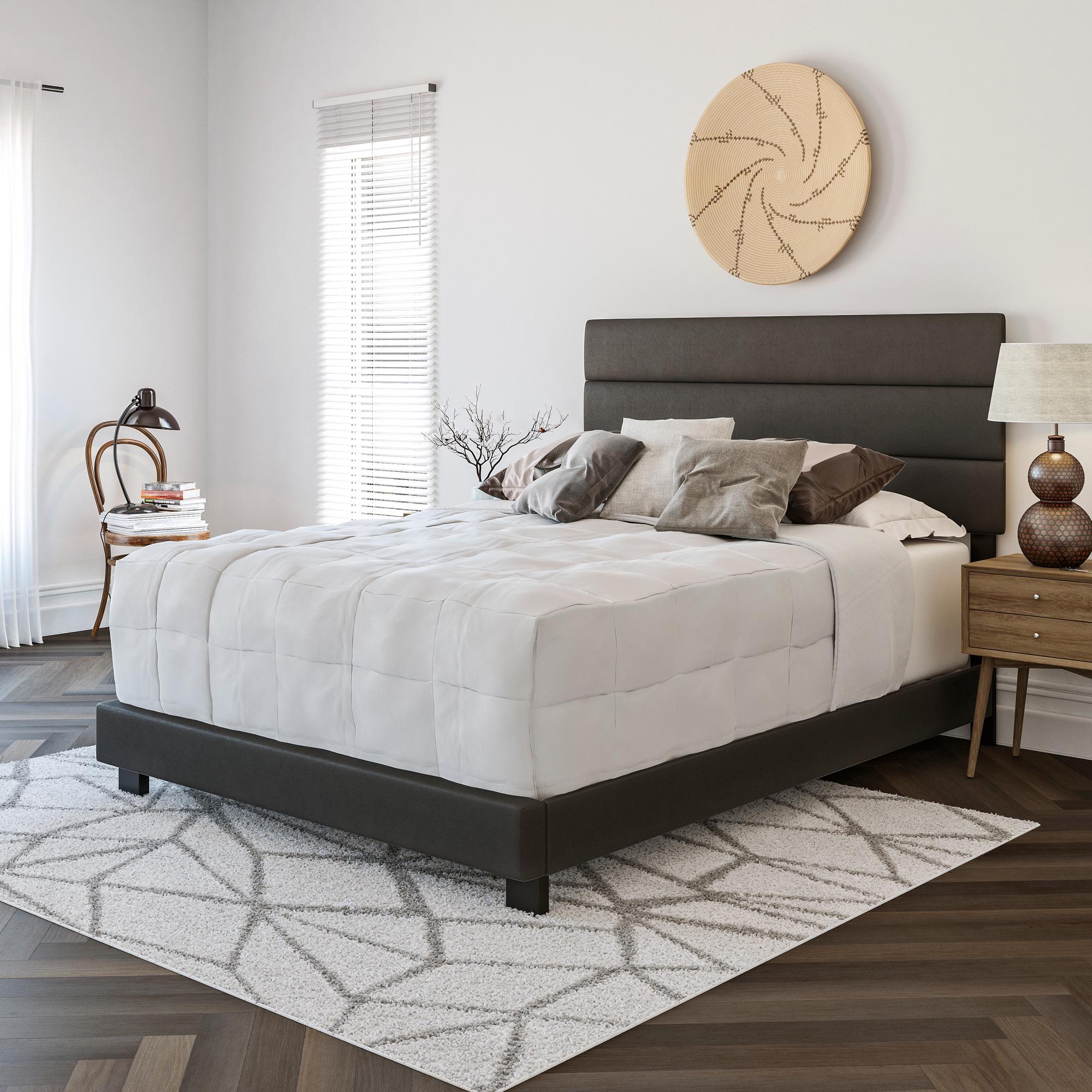 Queen Nashville Black Faux Headboard