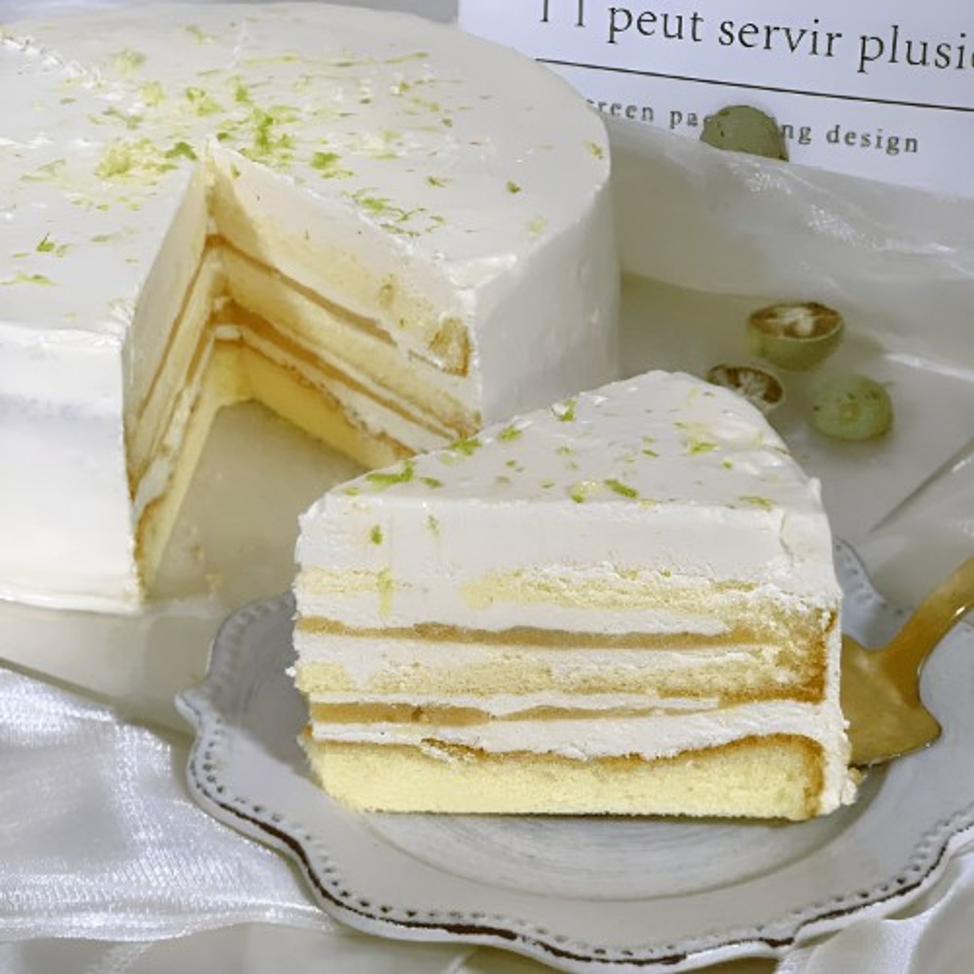 ⏰🎂 Lemon Yuzu White Chocolate Bavarois Whole Cake (柠檬柚子白巧蛋糕)