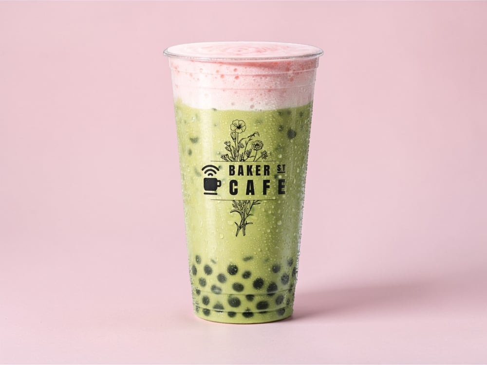 Strawberry Cloud Matcha Latte Boba