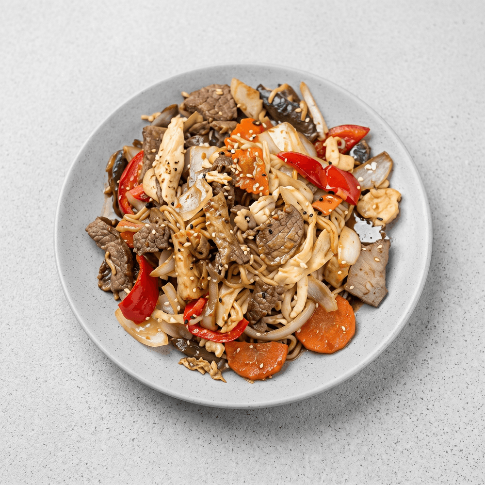 Beef, Pork, & Chicken Garlic Pepper Stir Fry
