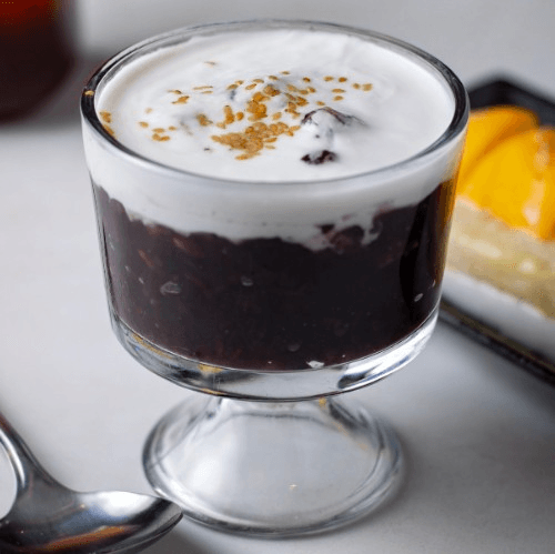 BLACK STICKY RICE PUDDING WITH TARO