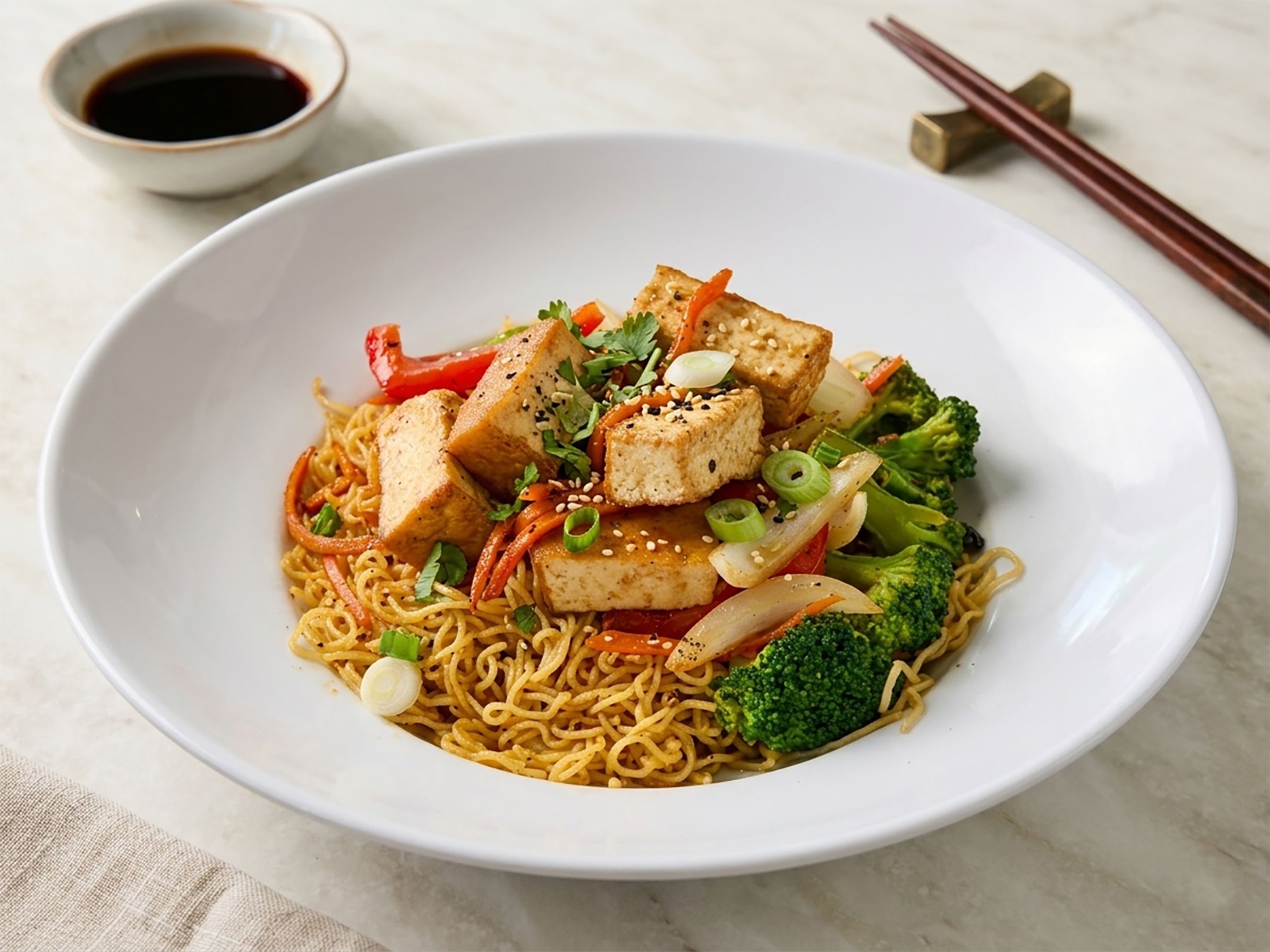 E5. Tofu Egg-Noodle Stir-Fry
