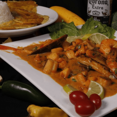 Grilled Fish with Seafood Sauce - Corvina a Lo Macho
