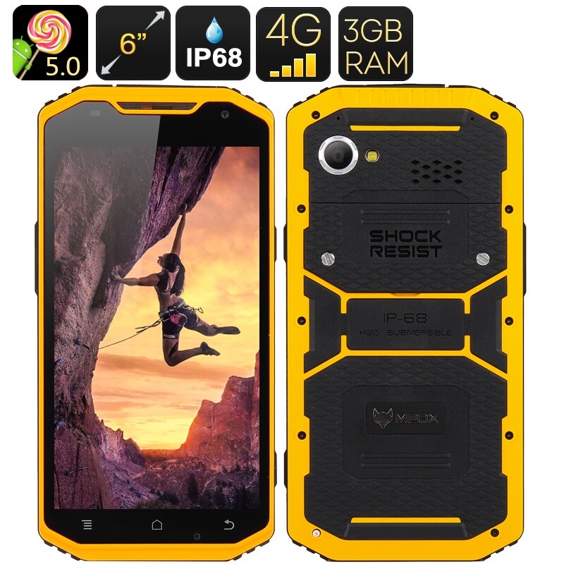 A10 Pro Military Standard Android Smartphone – IP68, 6 Inch Display, Octa Core 1.7GHz CPU, 3GB RAM,