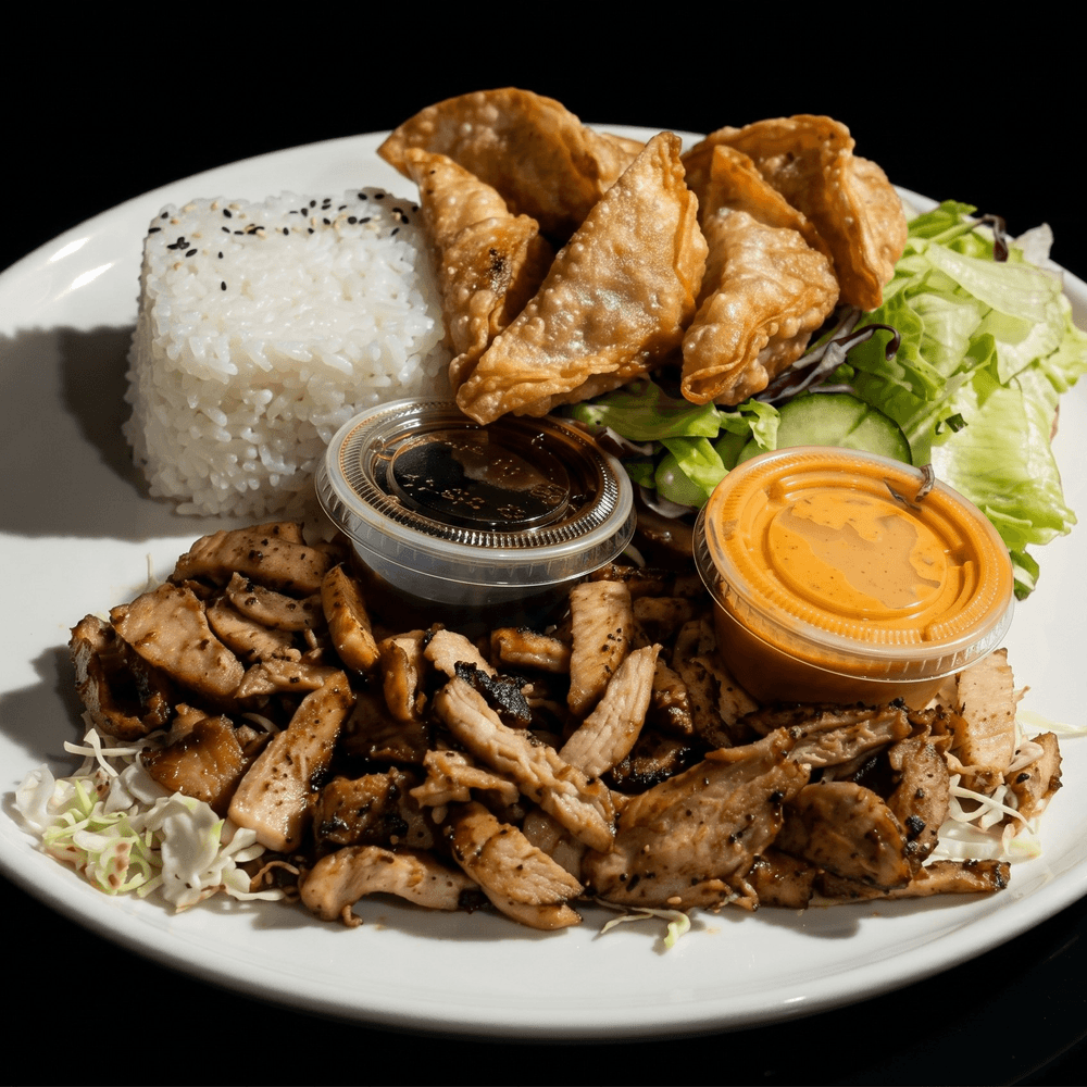 118. Chicken & Gyoza Teriyaki Plate