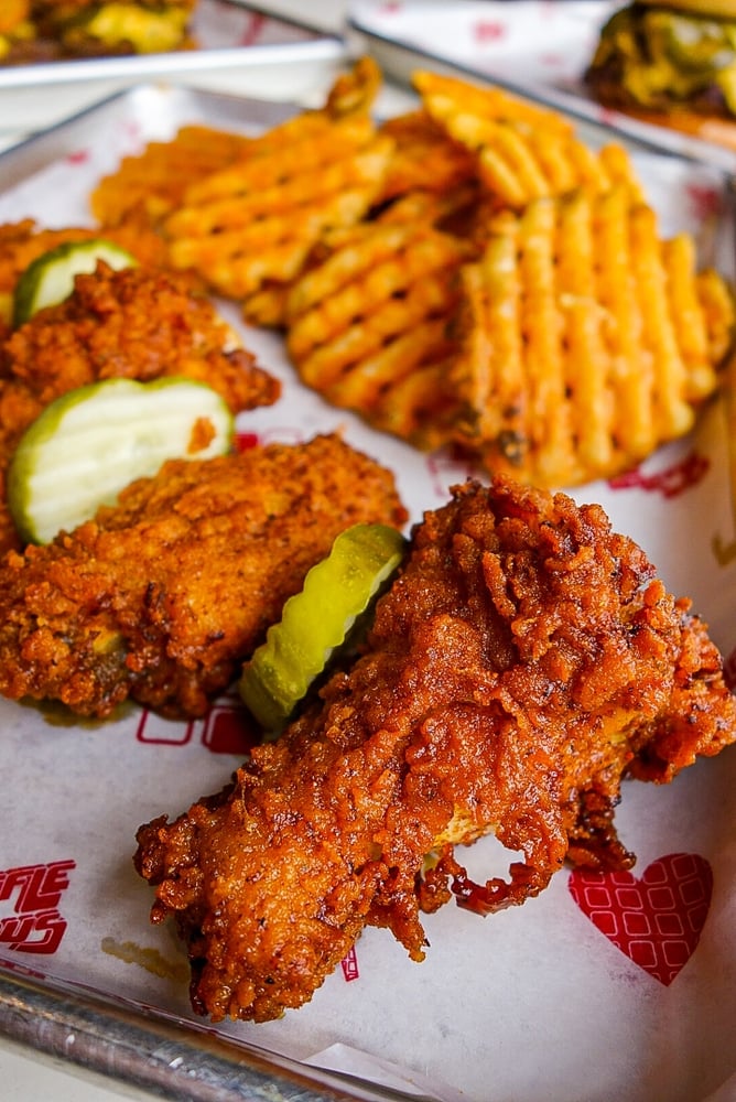 Nashville Hot Wings and Waffle Fries