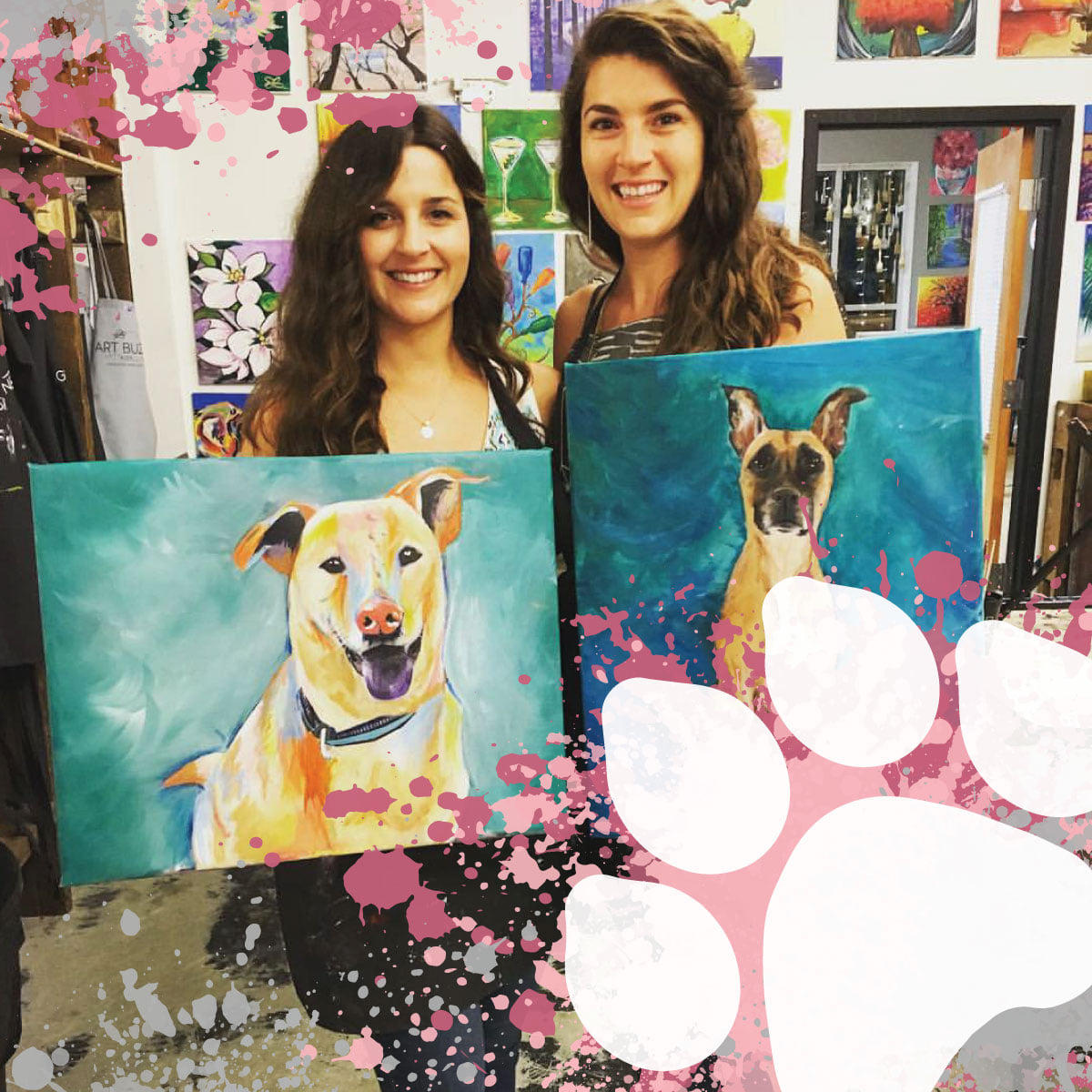 At Wine & Design we make ladies' night extra fun! Grab your friends, and a good bottle of wine, and come sip and paint with us. We provide the glasses and all the supplies for the masterpiece!