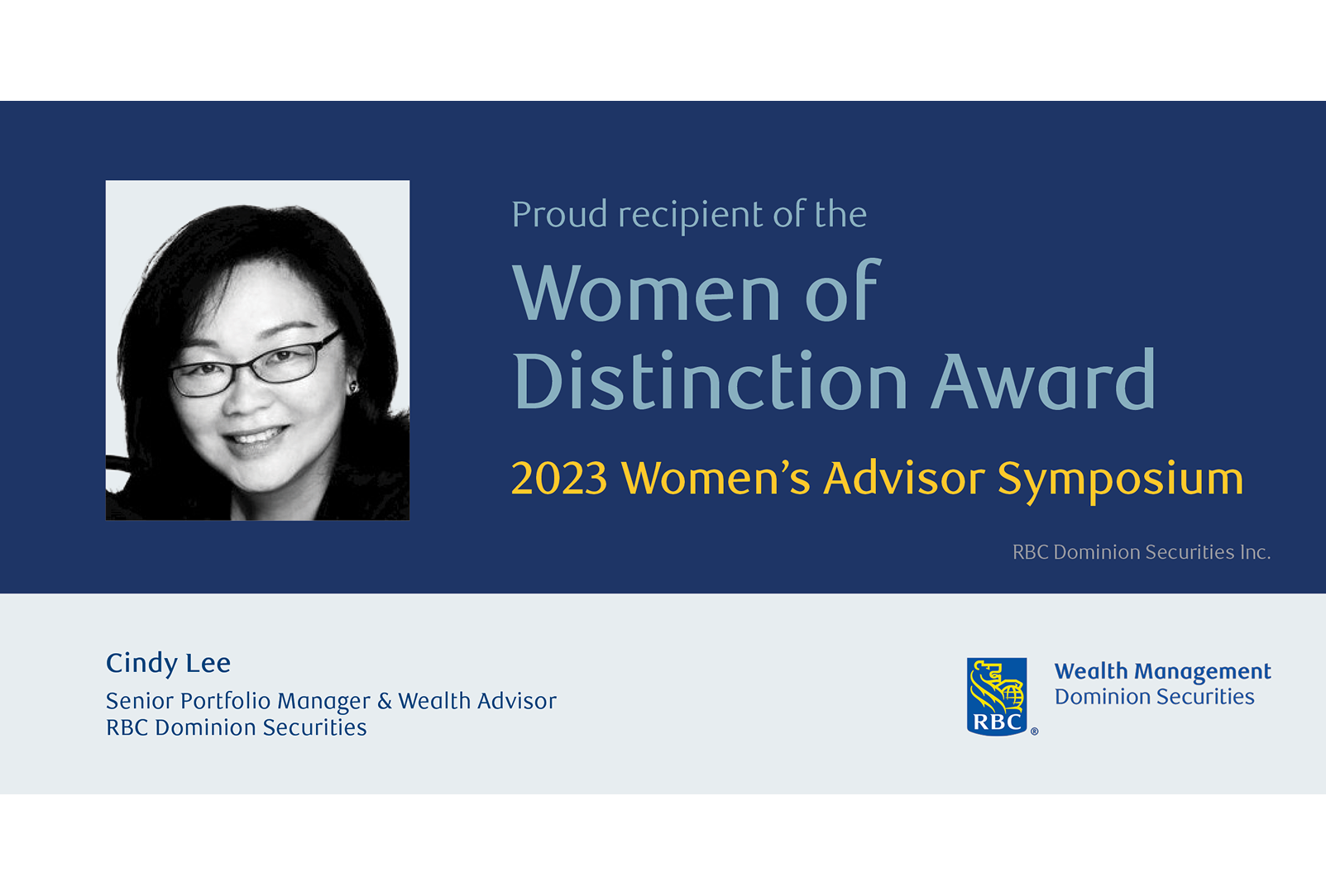 Cindy Lee – Women of Distinction Award