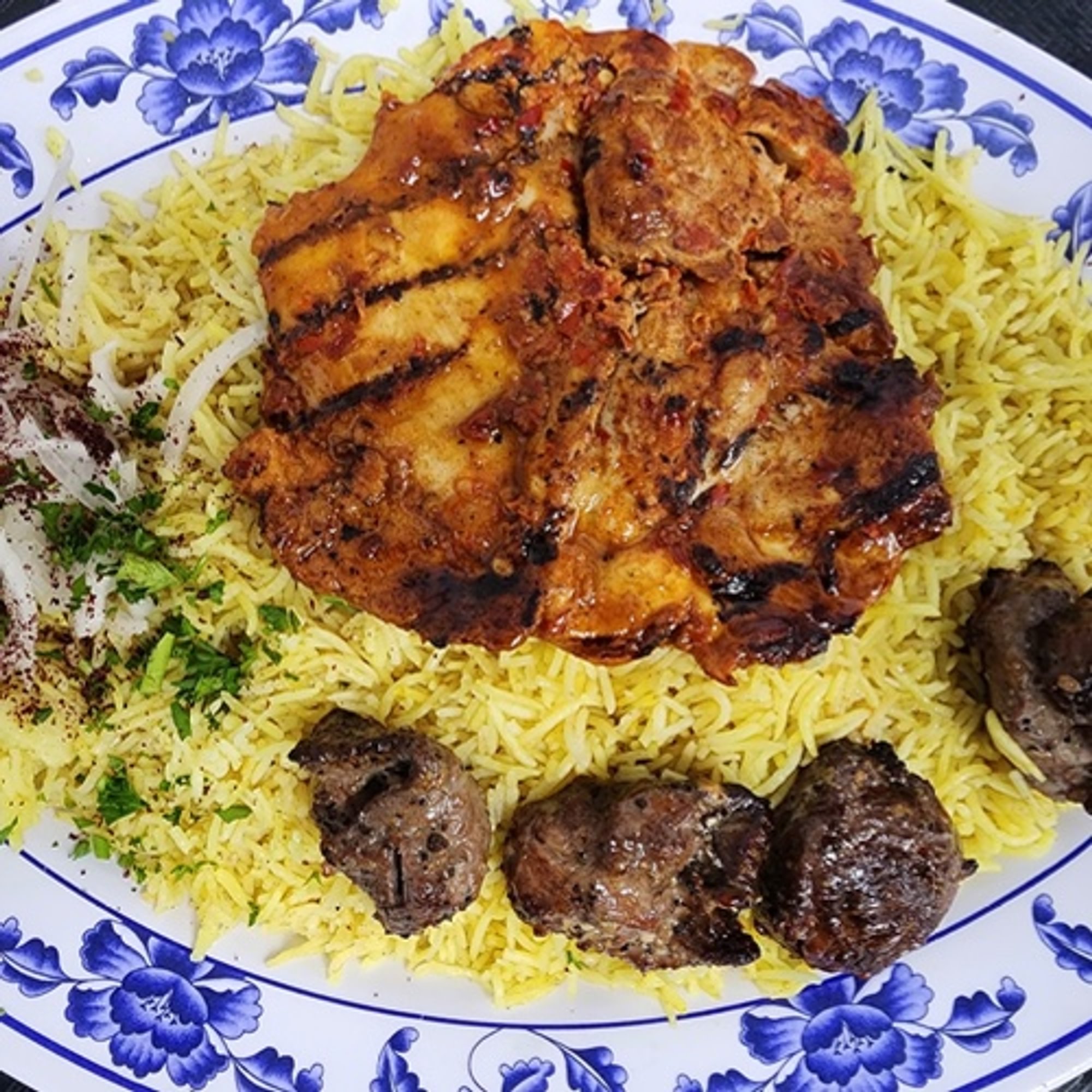 Lamb Sheesh with Faham Chicken Boneless Platter
