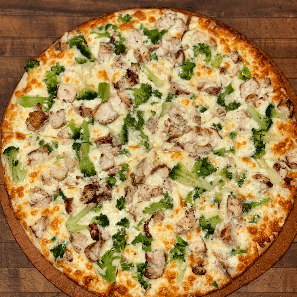 Chicken Broccoli Alfredo Gourmet Pizza