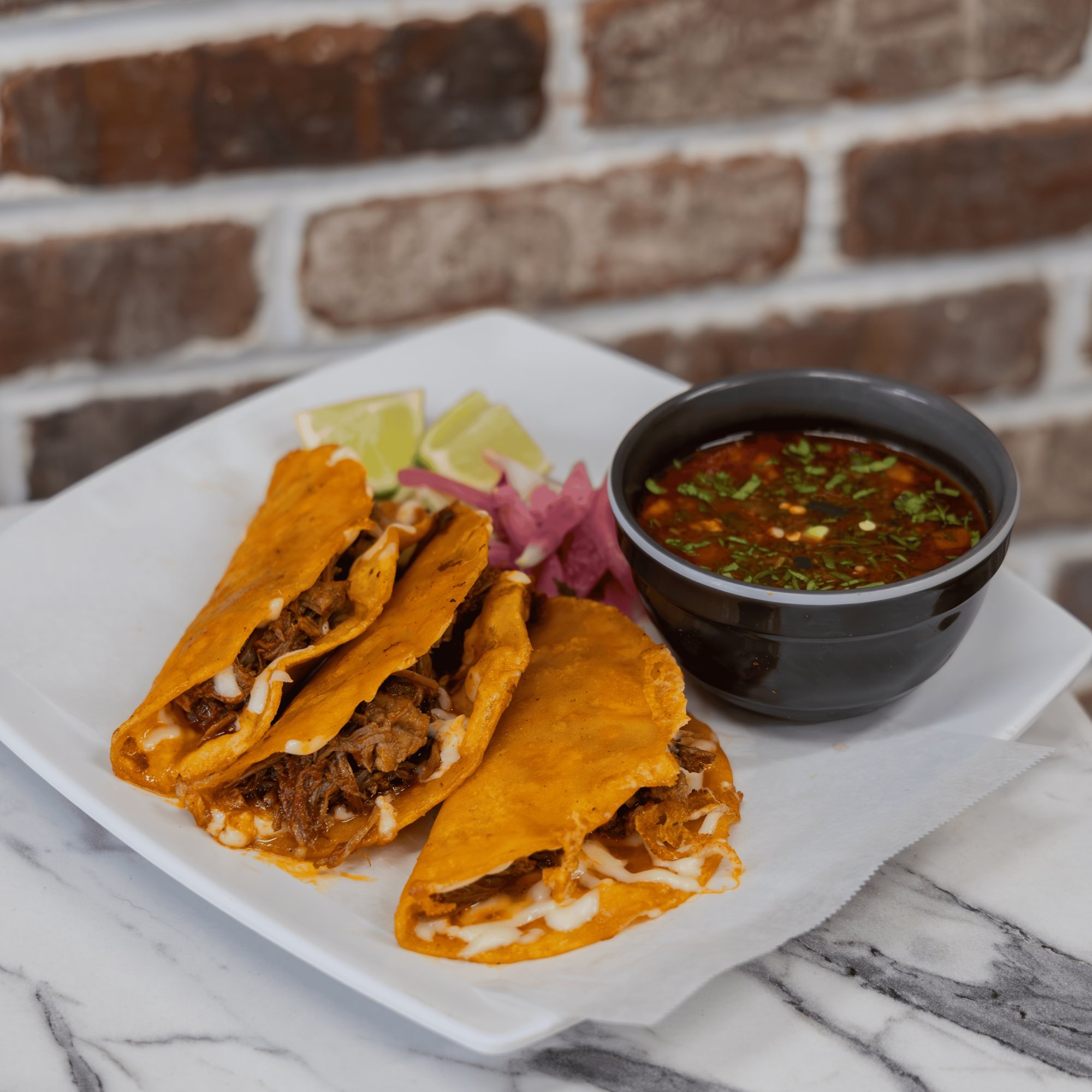Birria Queso Tacos Plate