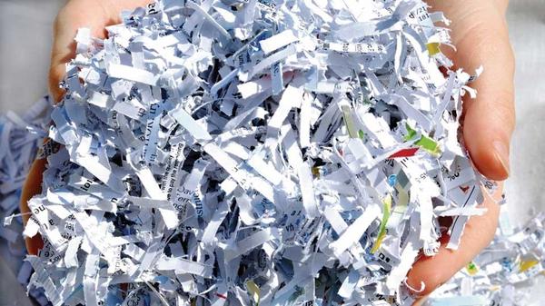 Close up of shredded paper