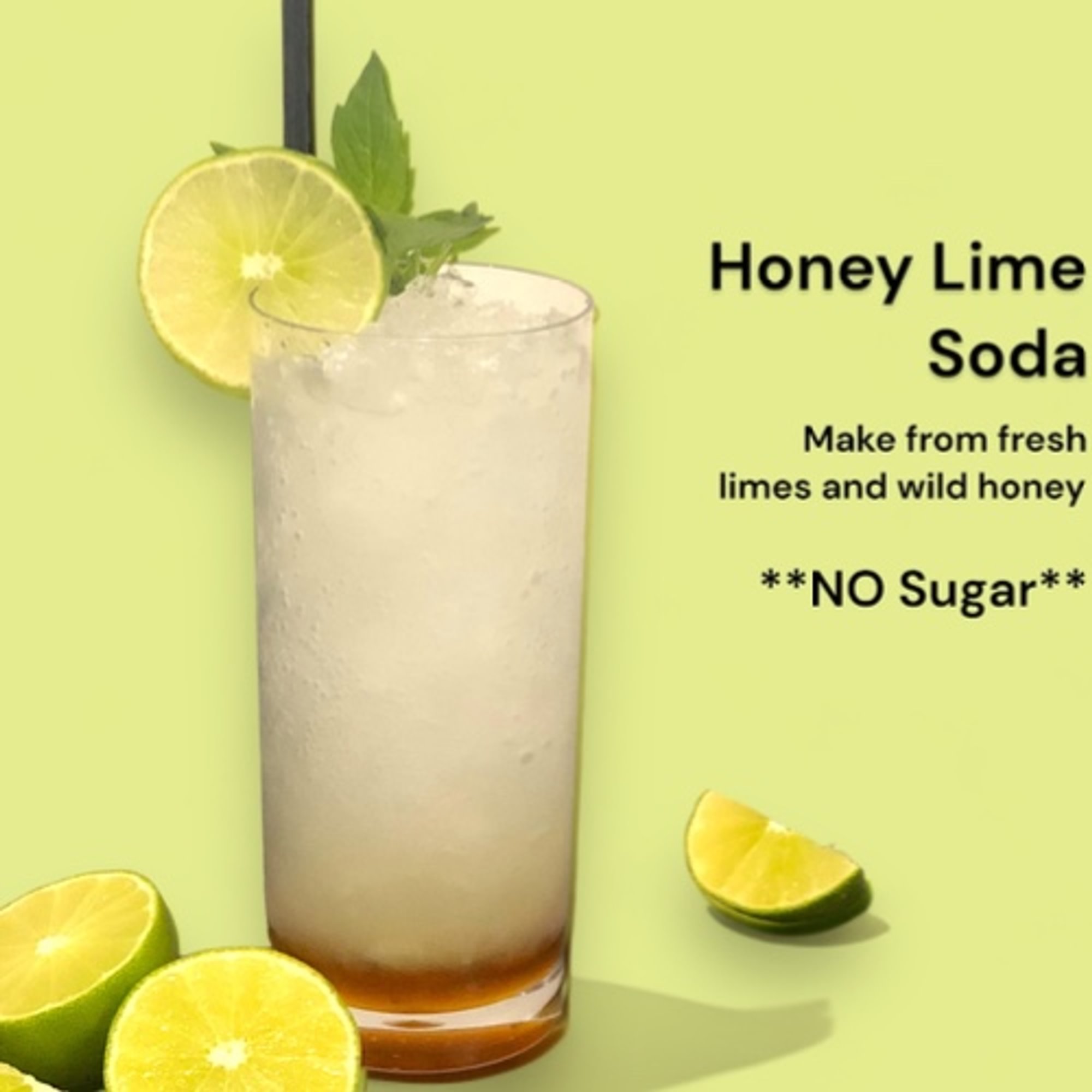 Honey Lime Soda with Iced