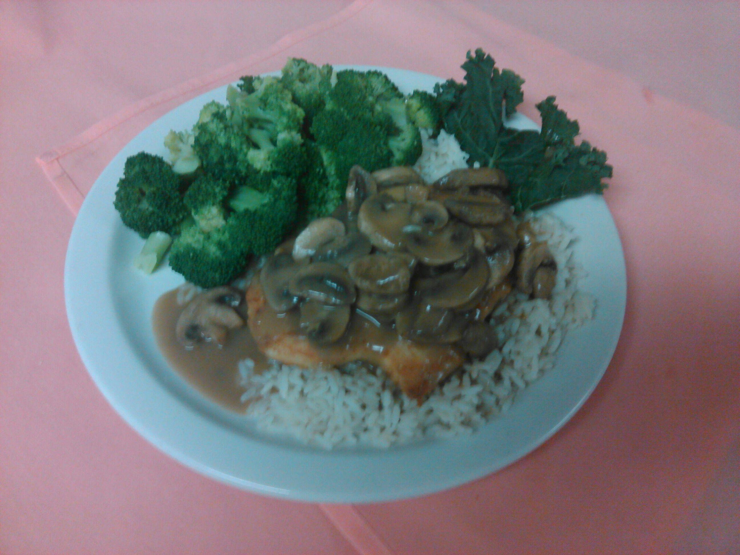 Chicken Marsala with rice dinner!