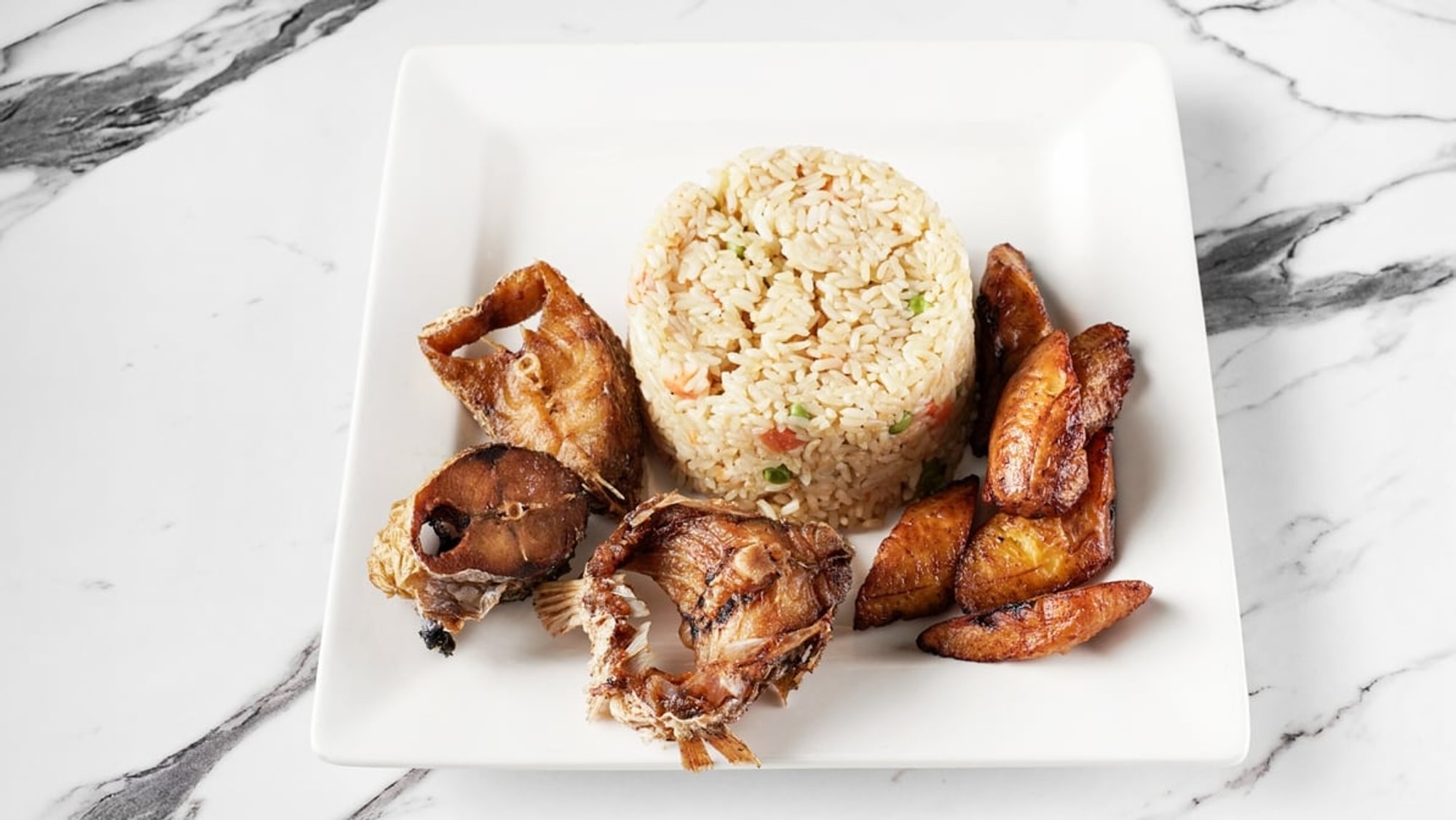 Coconut Rice with Fried Fish
