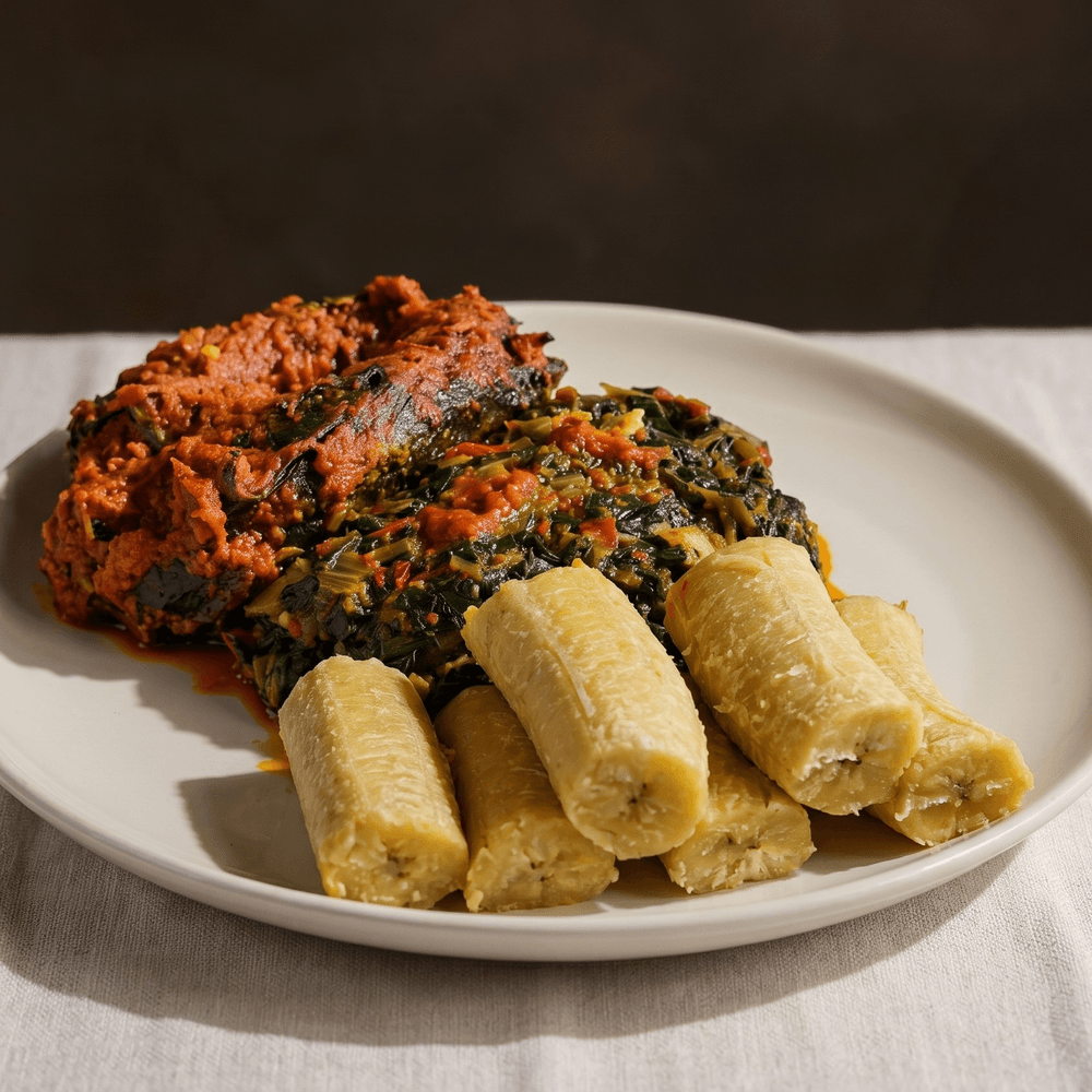 Plantain and Spinach