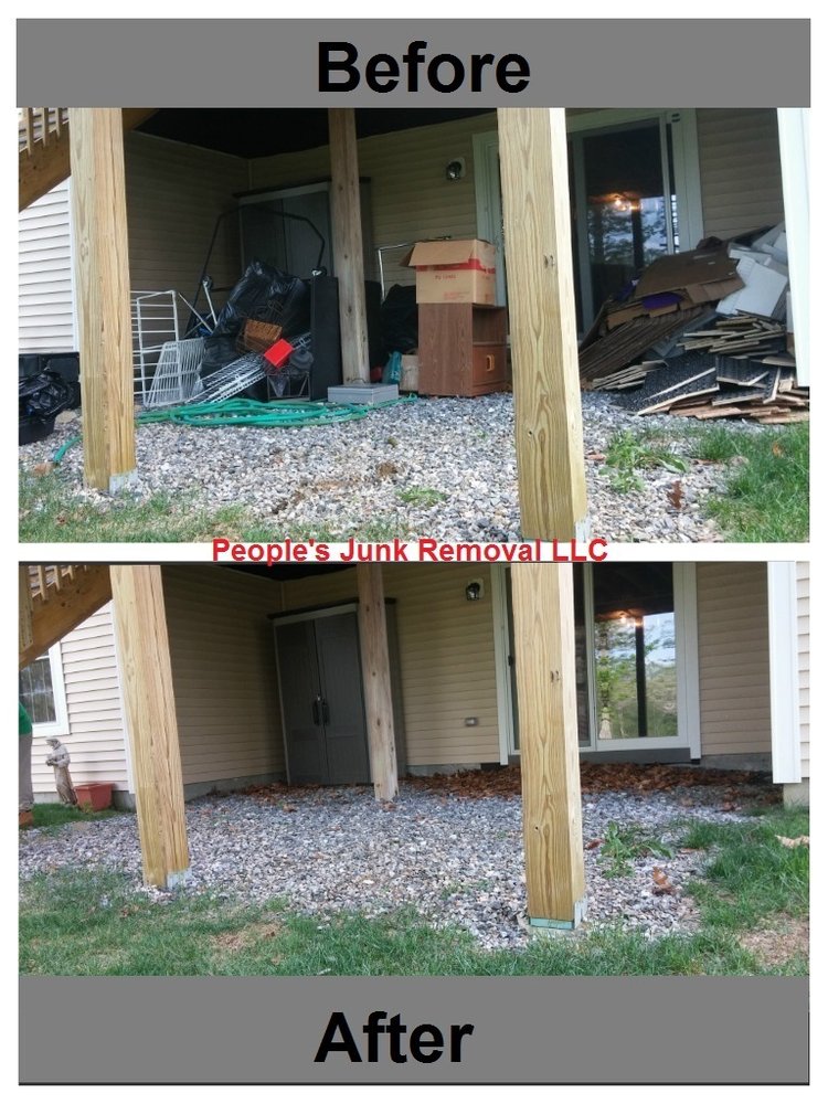 Removal of junk from patio / Before & After
