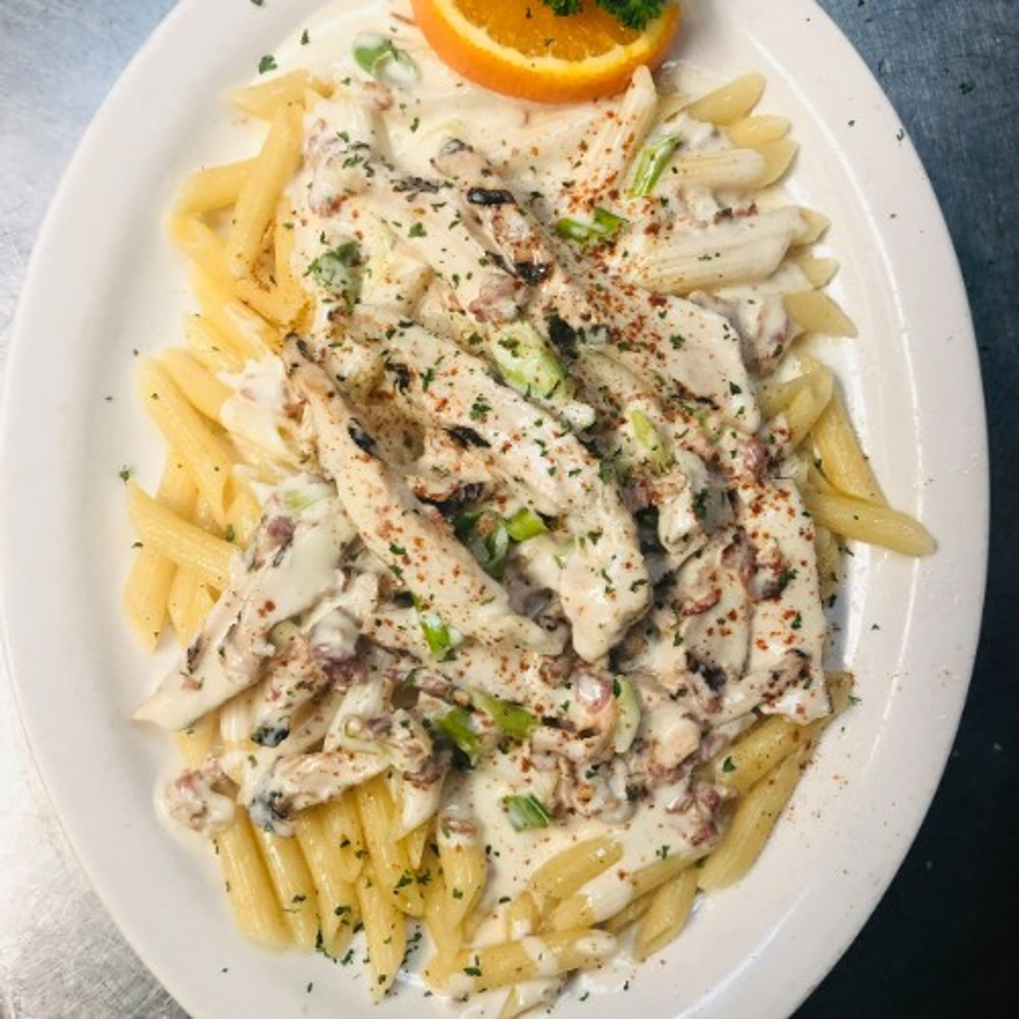 Pasta Topped with Chicken