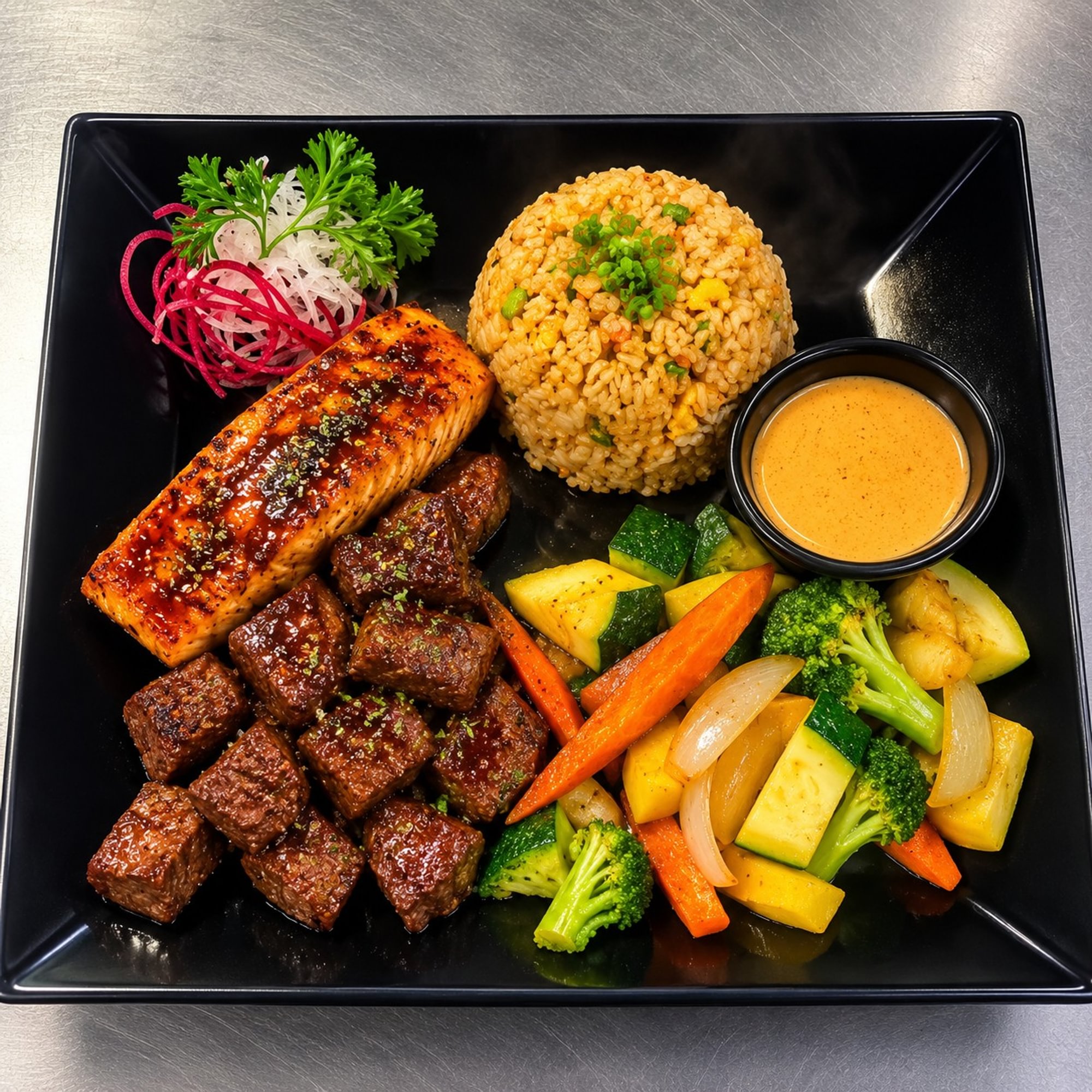 Hibachi Steak & Salmon