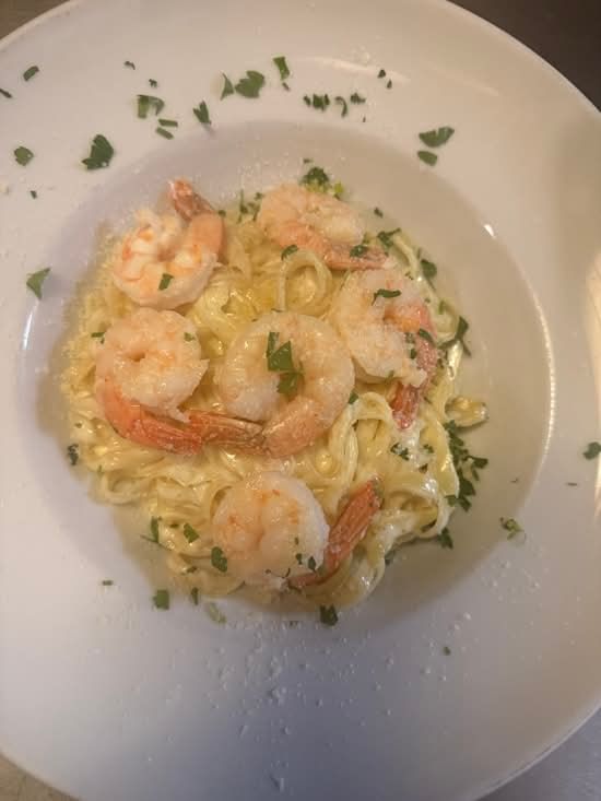 Fettuccine Alfredo with Shrimp - Dinner