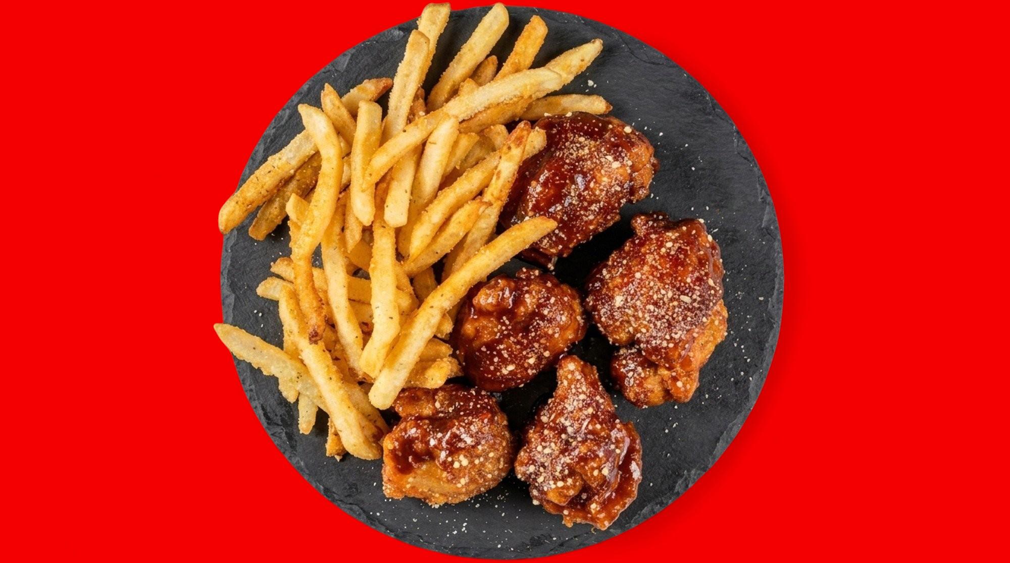5 Pc Boneless Wings W/ Fries