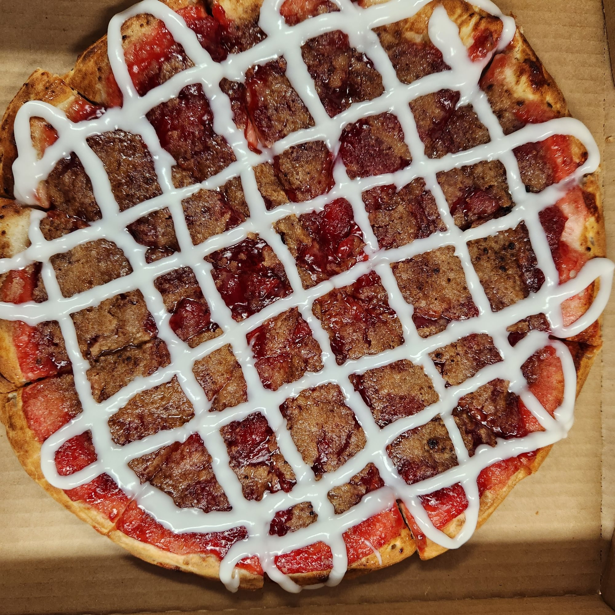 Cherry Streusel Pizza