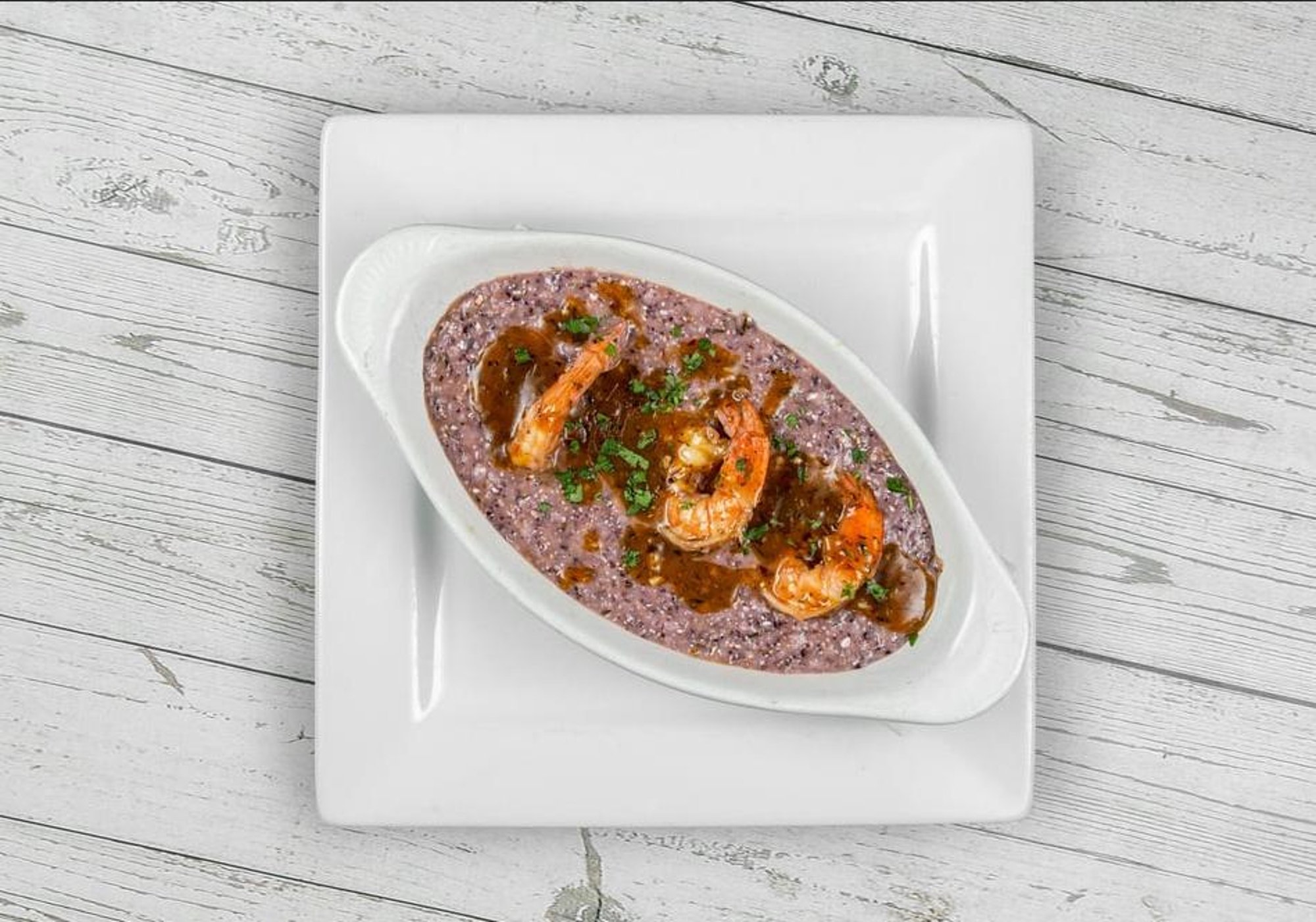 Jerk Shrimp & Purple Grits