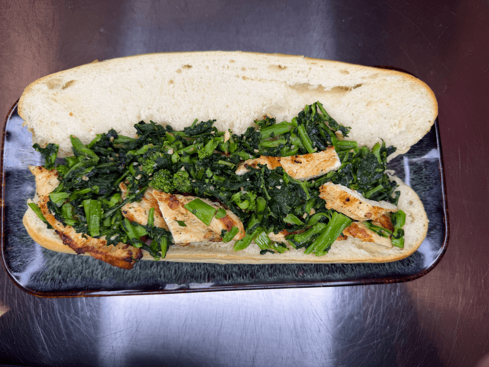 Grilled Chicken Wedge with Broccoli Rabe